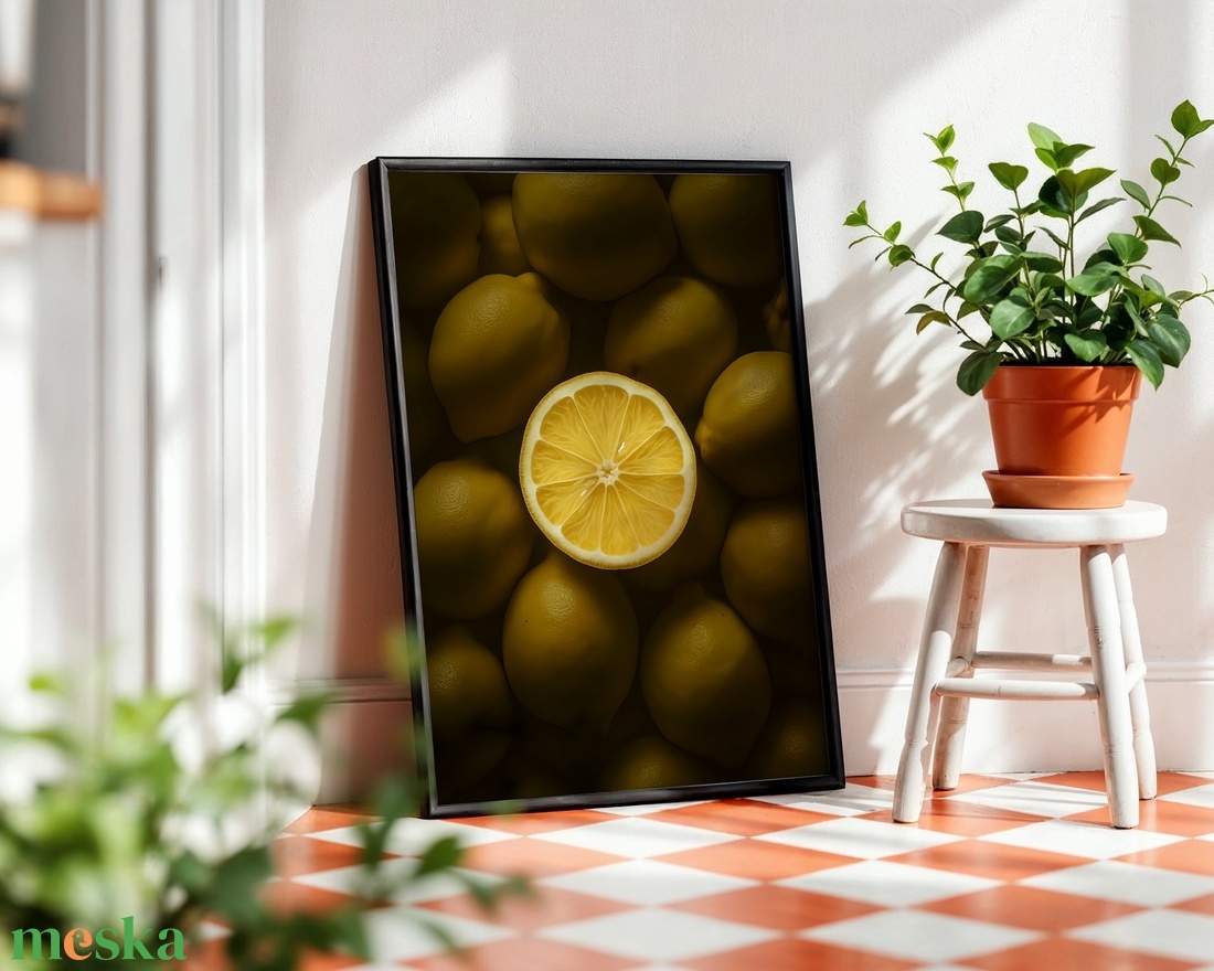 Ragyogó Citrom - Retro Gasztro Falikép - Digitális Letöltés - otthon & életmód - dekoráció - kép & falikép - poszter - Meska.hu