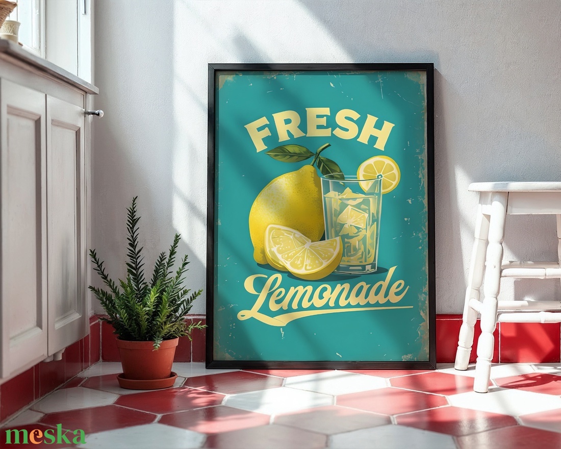 Fresh Lemonade - Vintage Konyhai Poszter - Digitális Letöltés - otthon & életmód - dekoráció - kép & falikép - poszter - Meska.hu