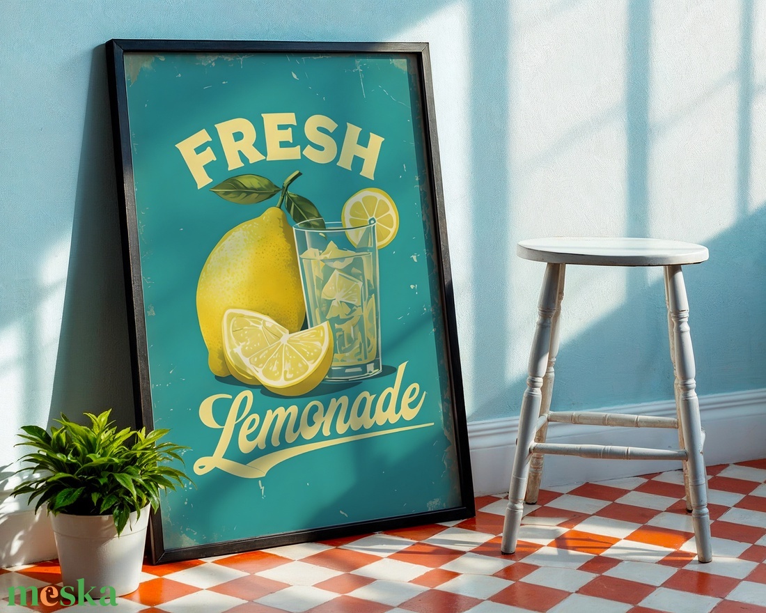 Fresh Lemonade - Vintage Konyhai Poszter - Digitális Letöltés - otthon & életmód - dekoráció - kép & falikép - poszter - Meska.hu