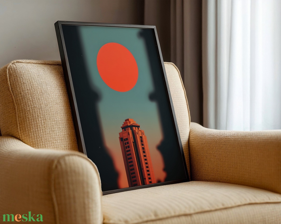 Retro Városi Naplemente - Digitális Letöltés - otthon & életmód - dekoráció - kép & falikép - poszter - Meska.hu