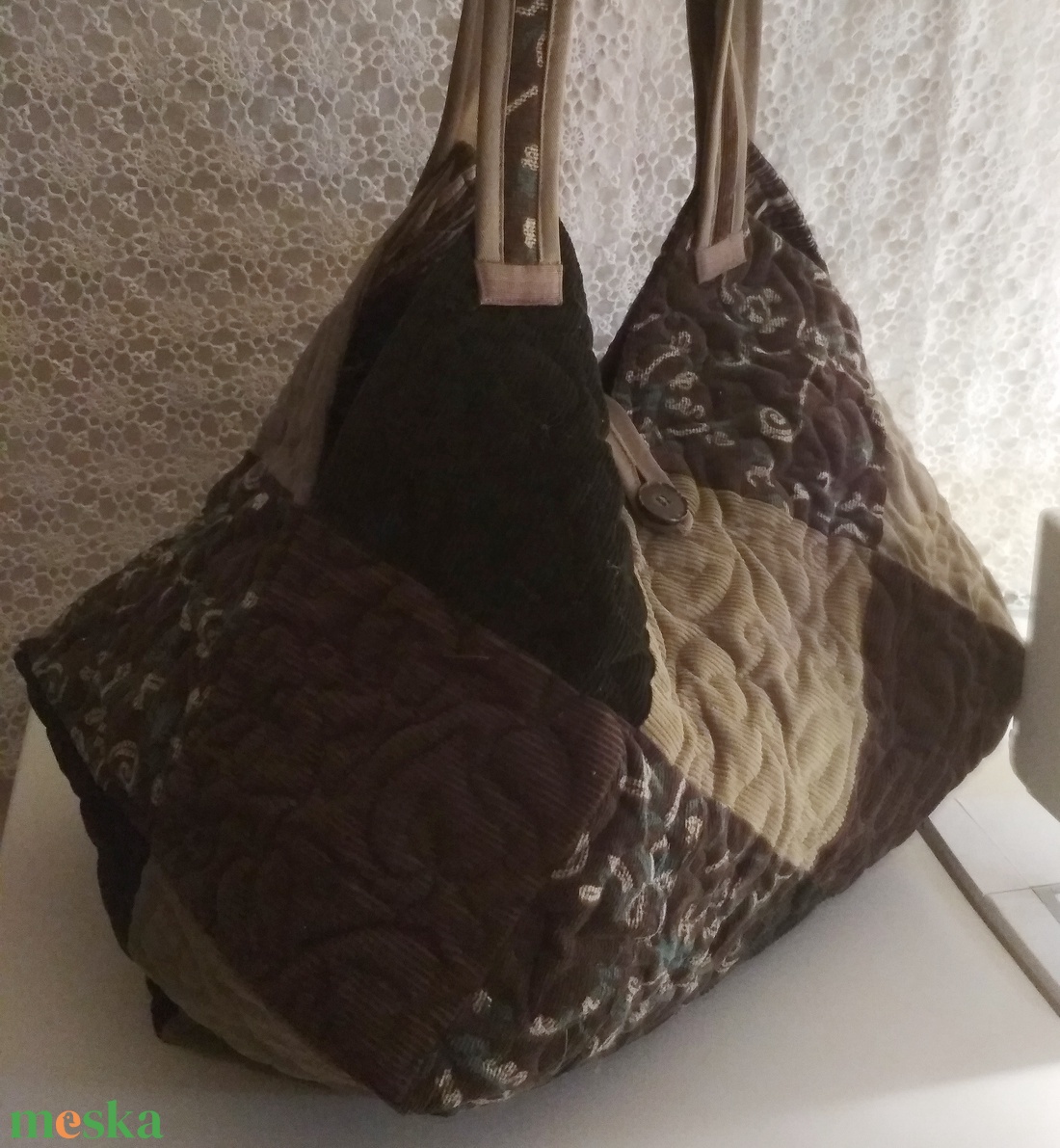 Barna-khaki bársony válltáska, shopper - táska & tok - kézitáska & válltáska - nagy pakolós táska - Meska.hu Barna-khaki bársony válltáska, shopper - táska & tok - kézitáska & válltáska - nagy pakolós táska - Meska.hu