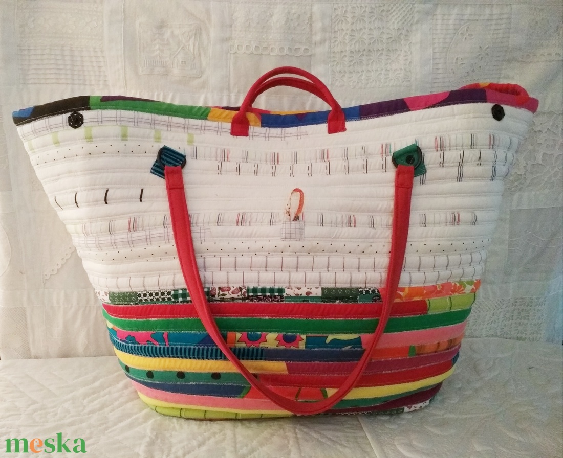 Színes 2in1 válltáska, shopper - táska & tok - kézitáska & válltáska - nagy pakolós táska - Meska.hu