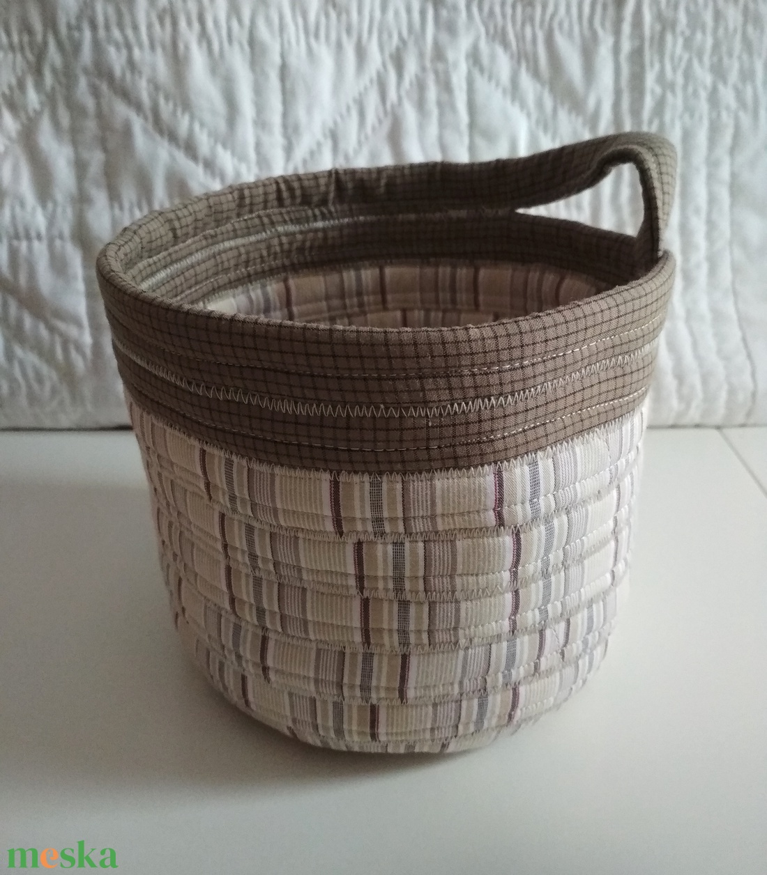 Textil tároló, kávébarna-bézs - otthon & életmód - tárolás & rendszerezés - tárolókosár - Meska.hu Textil tároló, kávébarna-bézs - otthon & életmód - tárolás & rendszerezés - tárolókosár - Meska.hu
