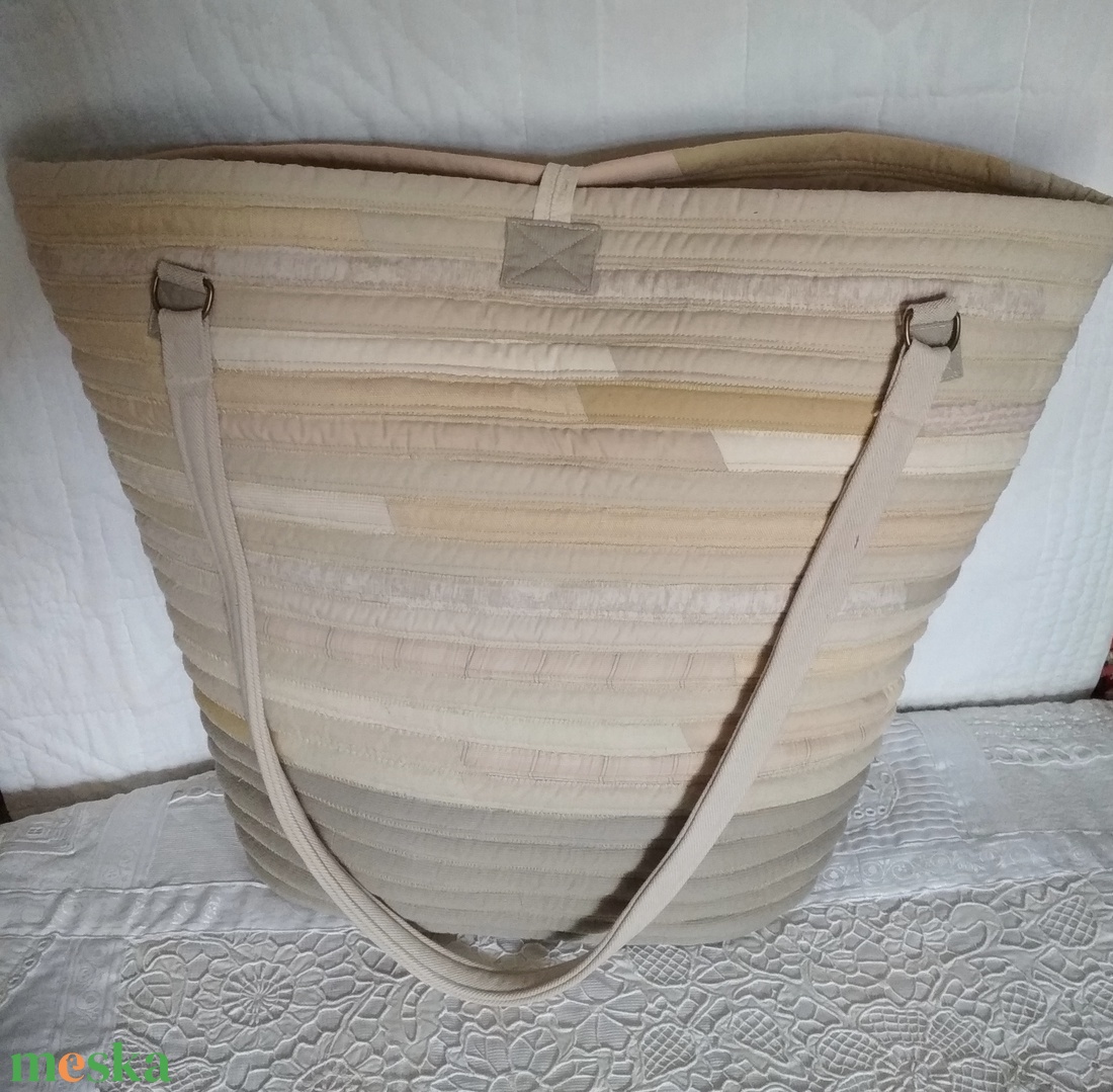 Válltáska pasztell-khaki színekkel  - táska & tok - kézitáska & válltáska - nagy pakolós táska - Meska.hu