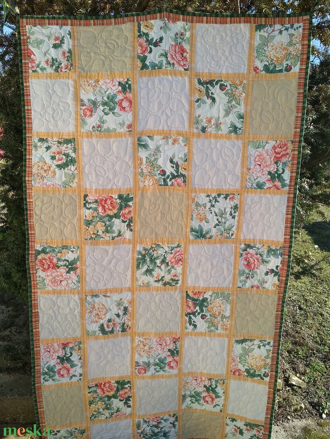 'Napfényes kert' quilt takaró  - otthon & életmód - lakástextil - felnőtt takaró, pléd - Meska.hu