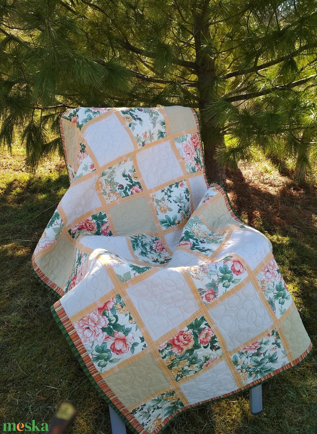 'Napfényes kert' quilt takaró  - otthon & életmód - lakástextil - felnőtt takaró, pléd - Meska.hu