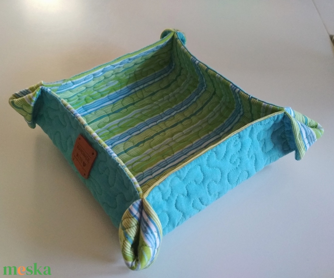 Tároló duó, zöld-kék - otthon & életmód - tárolás & rendszerezés - tárolókosár - Meska.hu