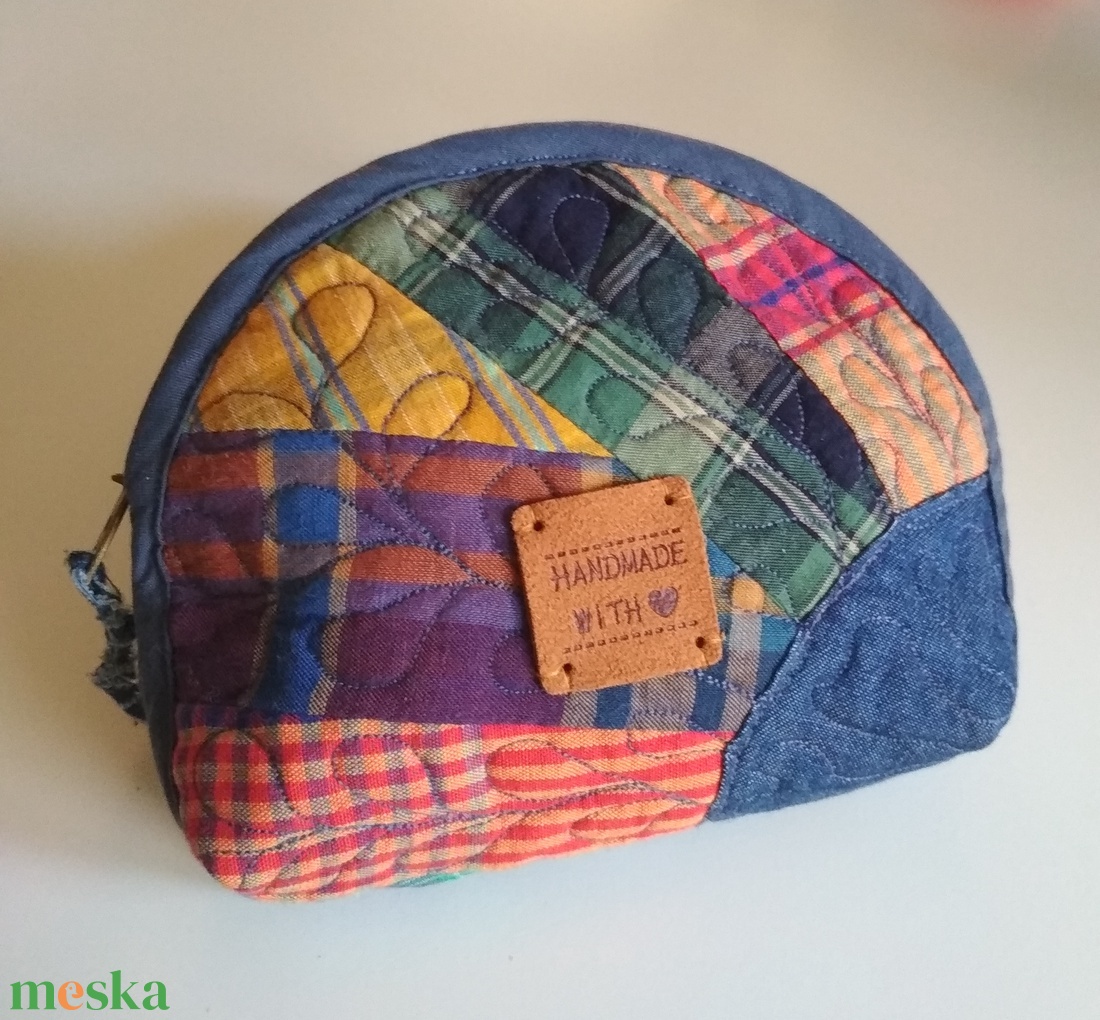 Színes textil pénztárca farmerrel - táska & tok - pénztárca & más tok - aprópénztartó - Meska.hu