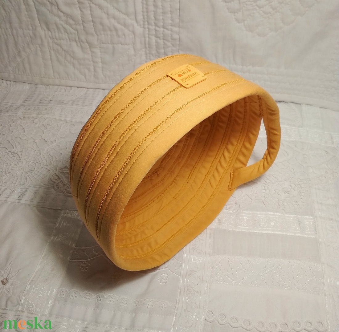 Textil tároló, okker  - otthon & életmód - tárolás & rendszerezés - tárolókosár - Meska.hu