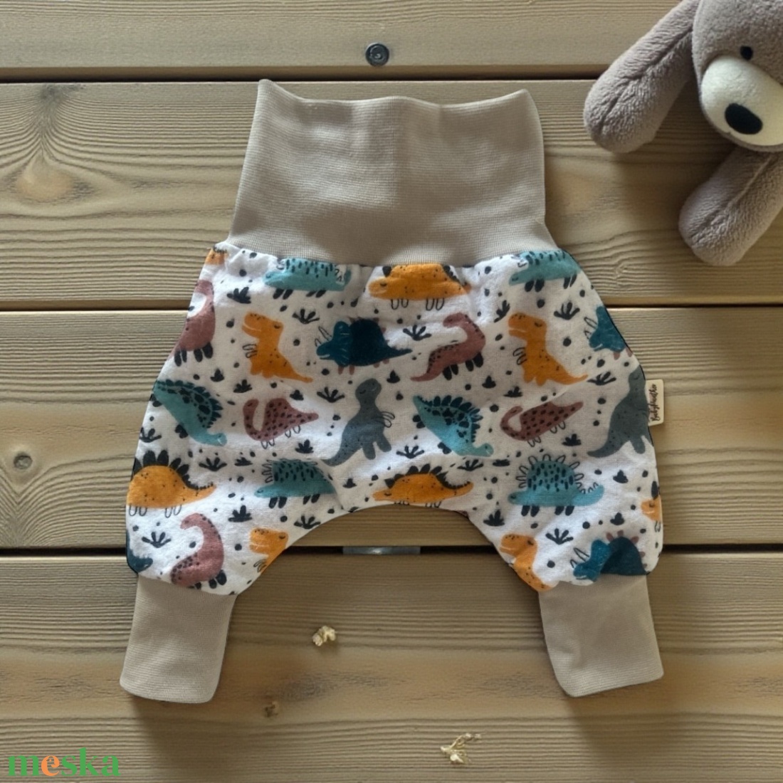 Kisnadrág egyszínű duplagéz béléssel - baba - mama - babaruházat - baba nadrág - Meska.hu