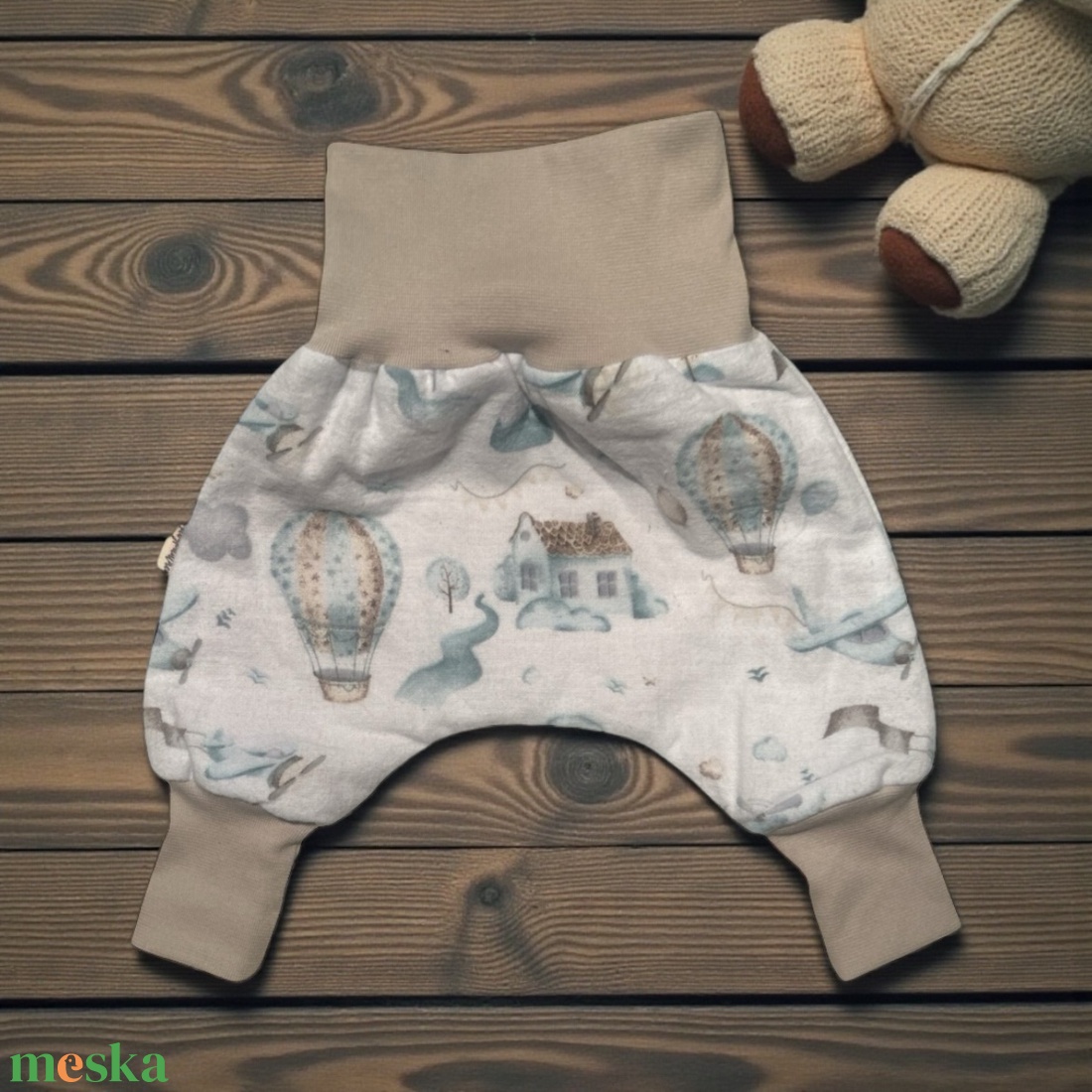 Kisnadrág egyszínű duplagéz béléssel - baba - mama - babaruházat - baba nadrág - Meska.hu