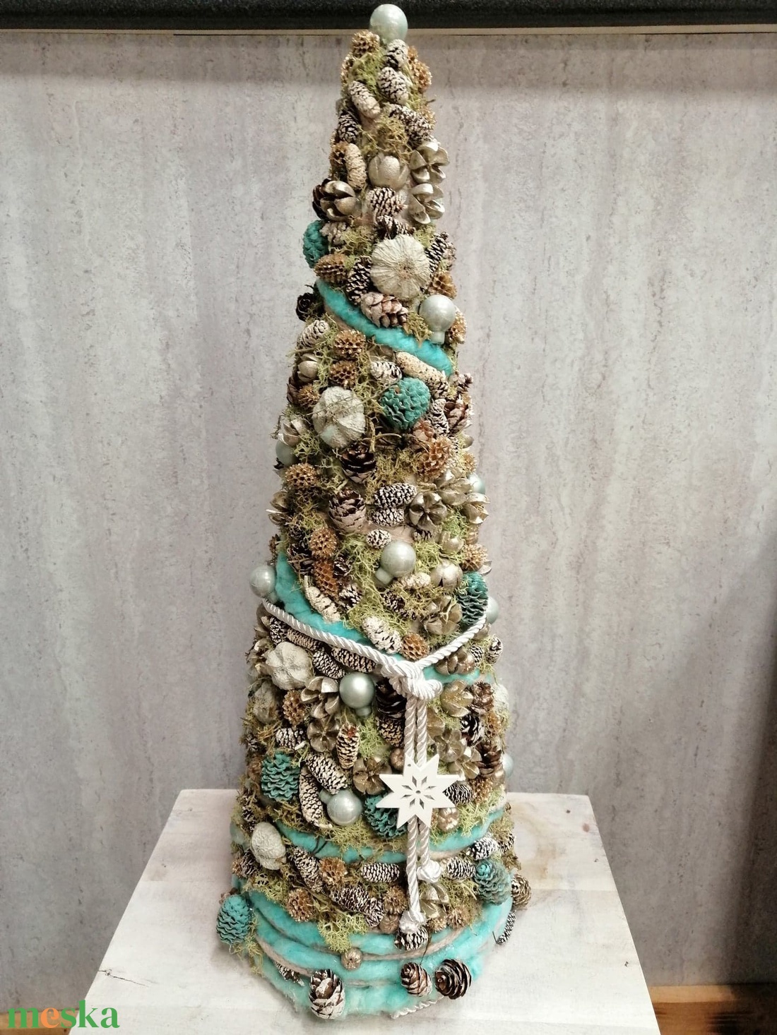 Türkíz és natúr fenyő - karácsony - adventi díszek - adventi asztaldísz - Meska.hu Türkíz és natúr fenyő - karácsony - adventi díszek - adventi asztaldísz - Meska.hu