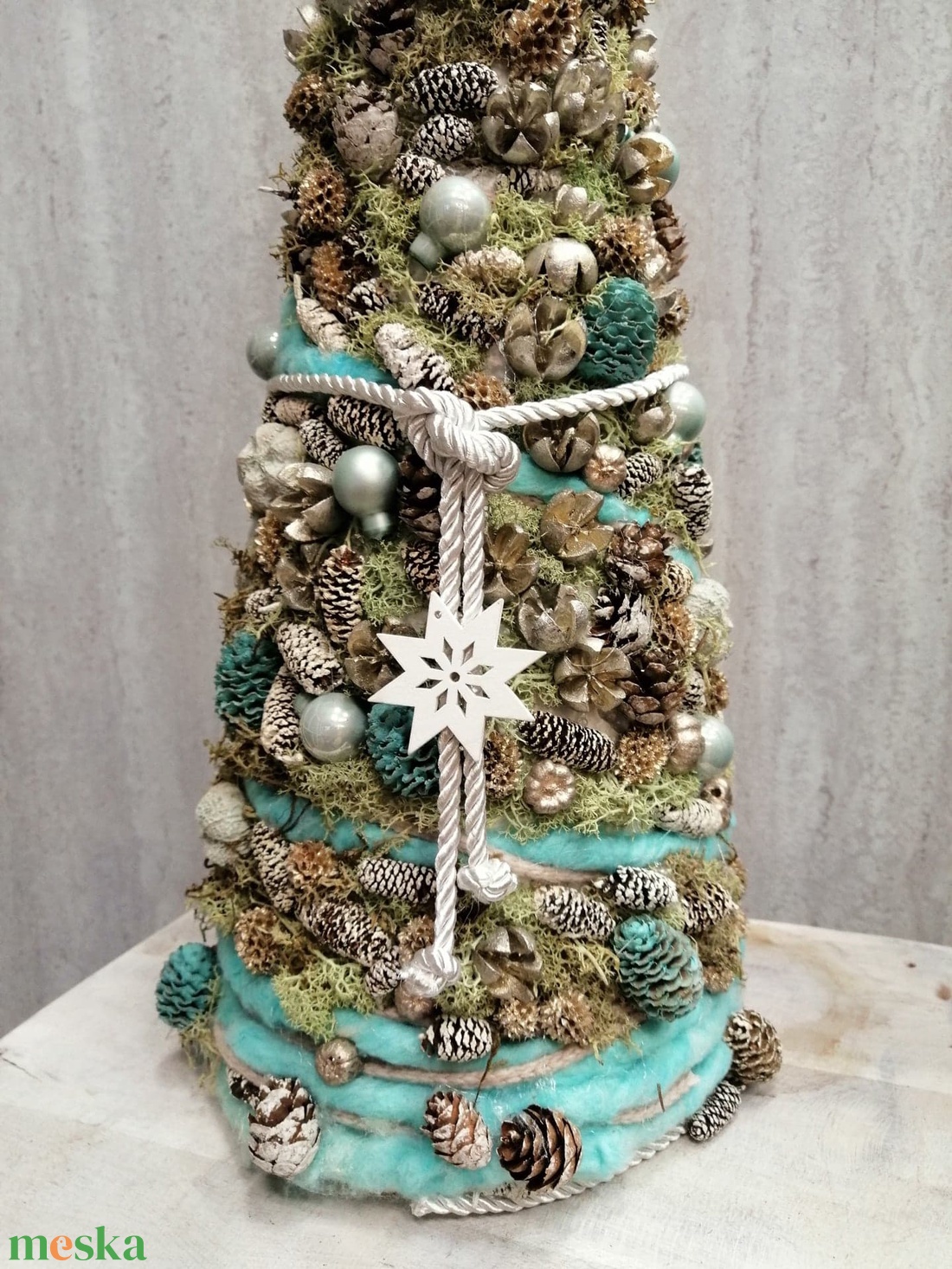Türkíz és natúr fenyő - karácsony - adventi díszek - adventi asztaldísz - Meska.hu Türkíz és natúr fenyő - karácsony - adventi díszek - adventi asztaldísz - Meska.hu
