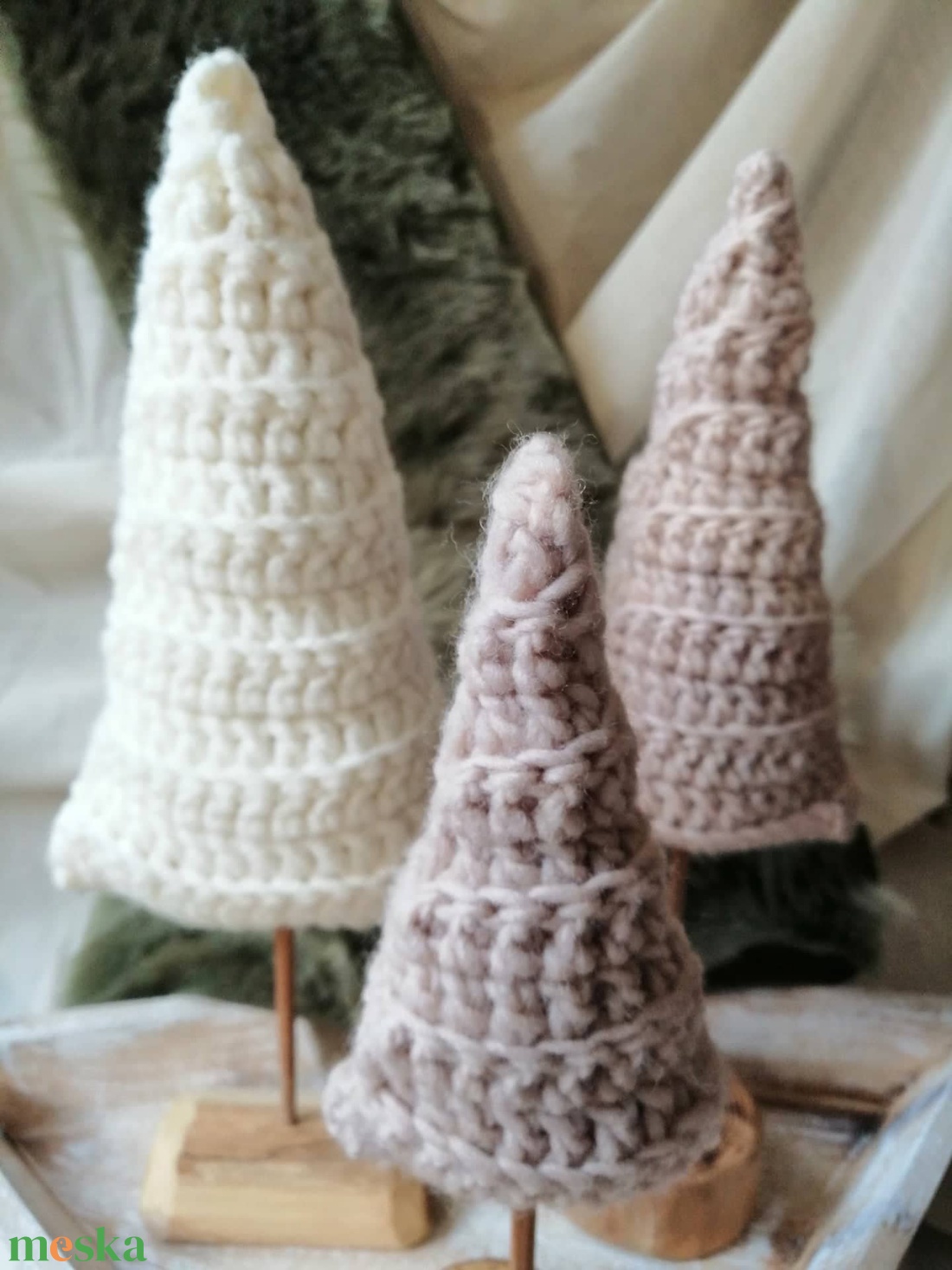 Horgolt fenyőfák ,adventi dekoráció - karácsony - adventi díszek - adventi asztaldísz - Meska.hu Horgolt fenyőfák ,adventi dekoráció - karácsony - adventi díszek - adventi asztaldísz - Meska.hu