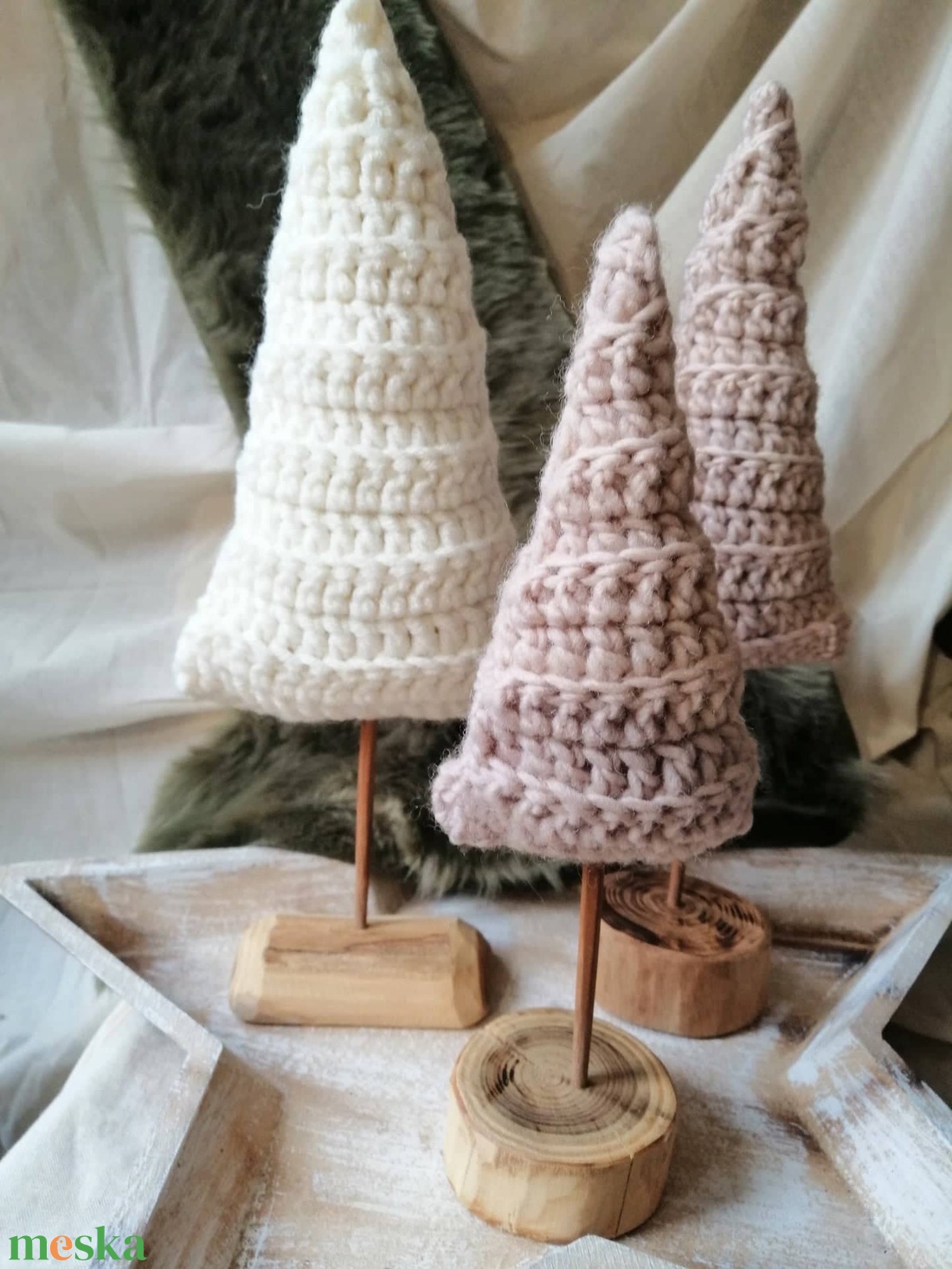 Horgolt fenyőfák ,adventi dekoráció - karácsony - adventi díszek - adventi asztaldísz - Meska.hu Horgolt fenyőfák ,adventi dekoráció - karácsony - adventi díszek - adventi asztaldísz - Meska.hu