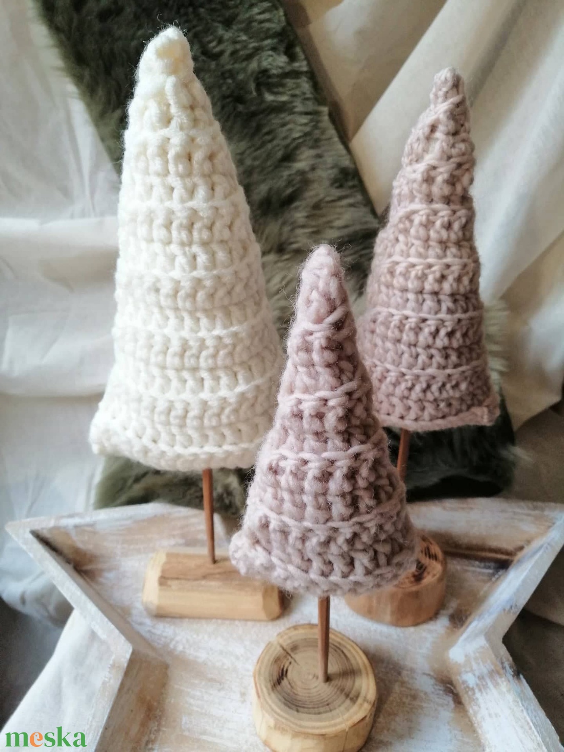 Horgolt fenyőfák ,adventi dekoráció - karácsony - adventi díszek - adventi asztaldísz - Meska.hu Horgolt fenyőfák ,adventi dekoráció - karácsony - adventi díszek - adventi asztaldísz - Meska.hu