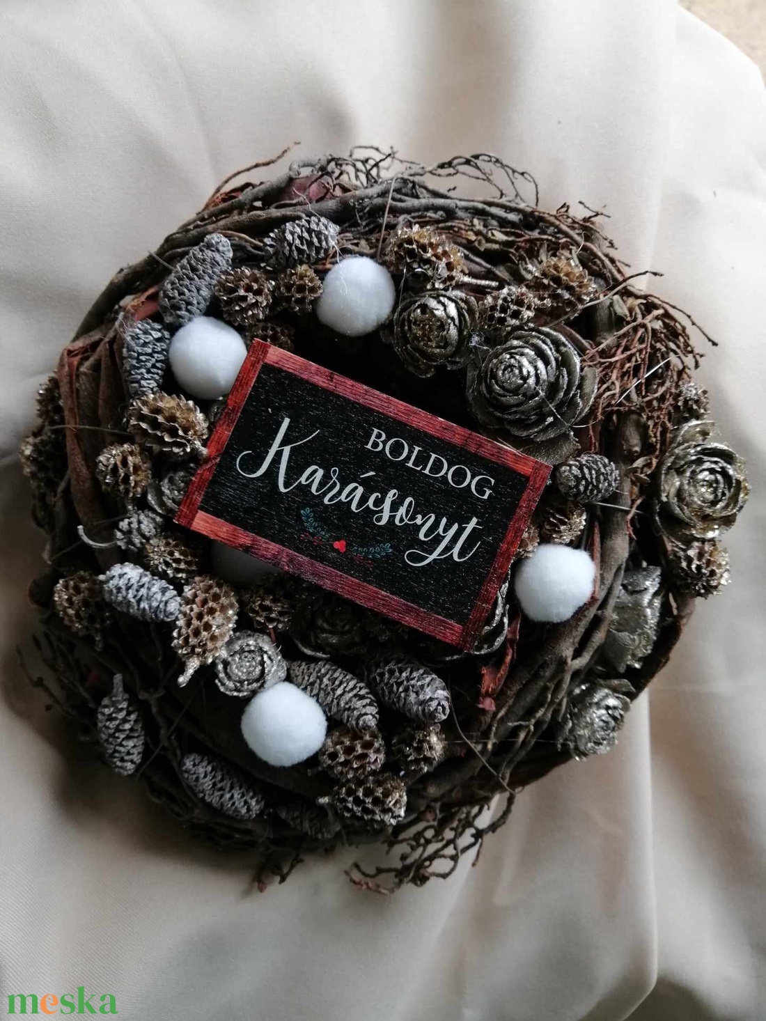 Karácsonyi kopogtató  - karácsony - adventi díszek - adventi ajtódísz - Meska.hu