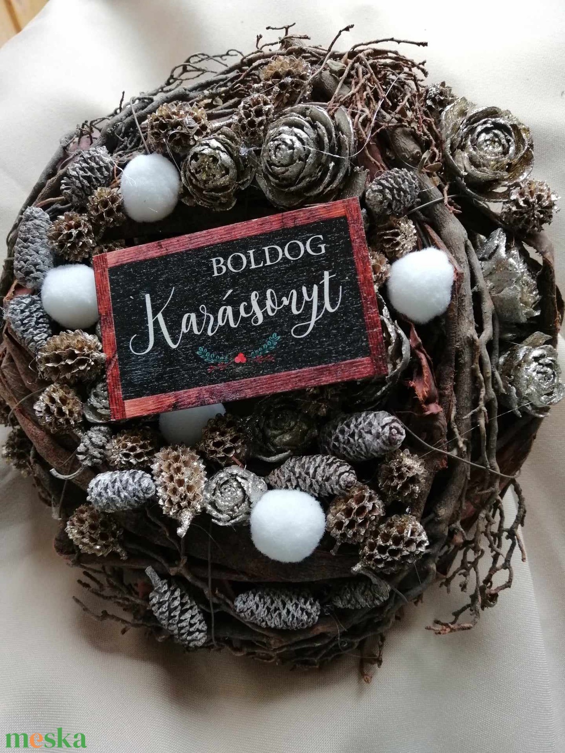 Karácsonyi kopogtató  - karácsony - adventi díszek - adventi ajtódísz - Meska.hu