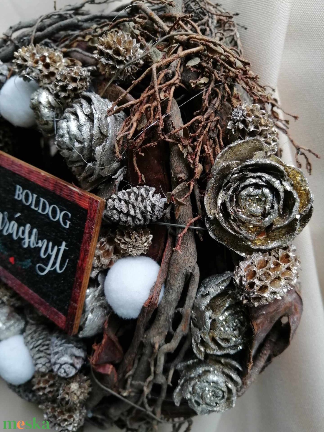 Karácsonyi kopogtató  - karácsony - adventi díszek - adventi ajtódísz - Meska.hu