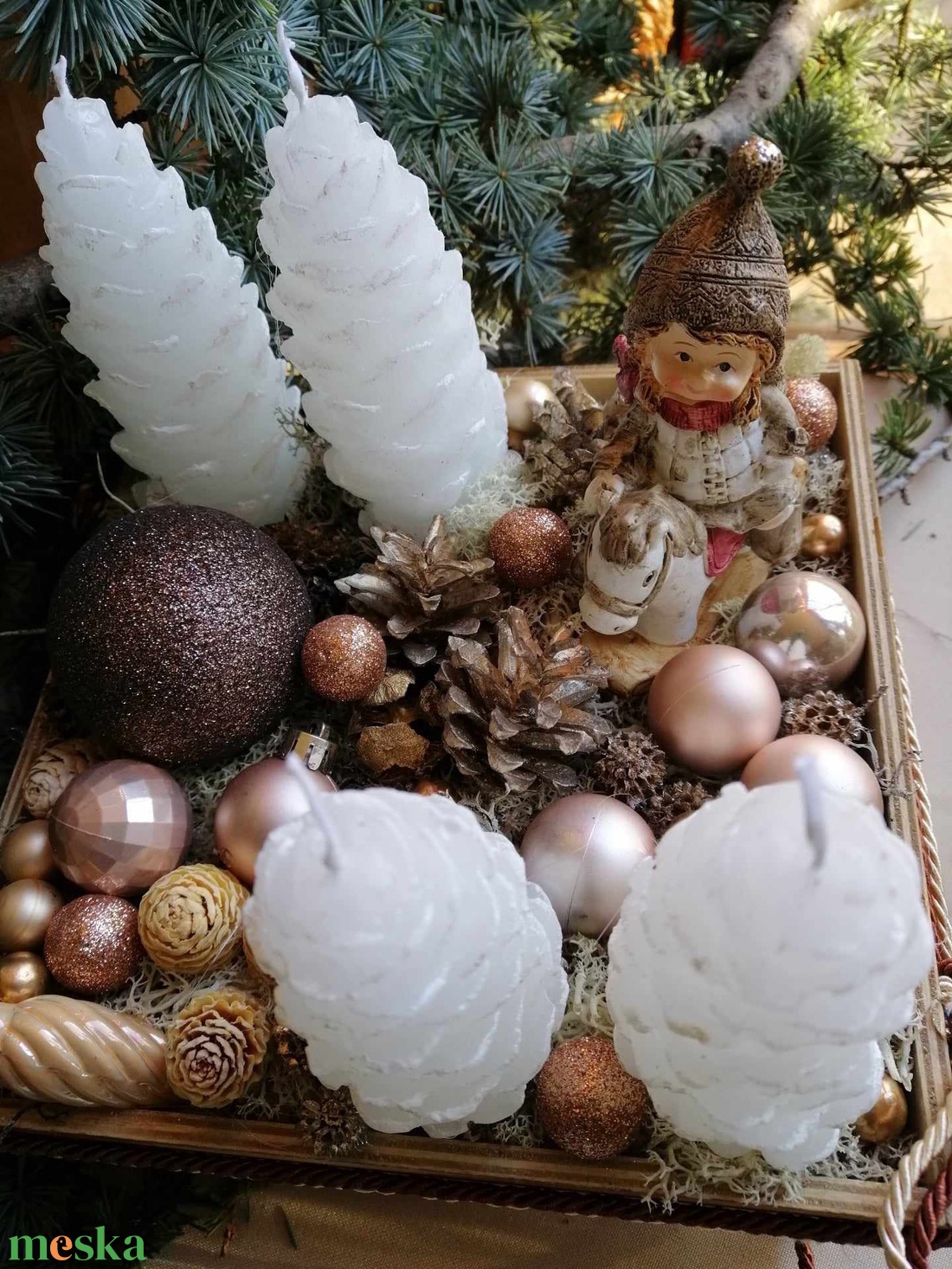 Adventi fadobozos dekoráció - karácsony - adventi díszek - adventi asztaldísz - Meska.hu