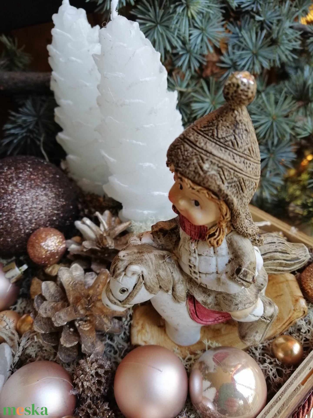 Adventi fadobozos dekoráció - karácsony - adventi díszek - adventi asztaldísz - Meska.hu