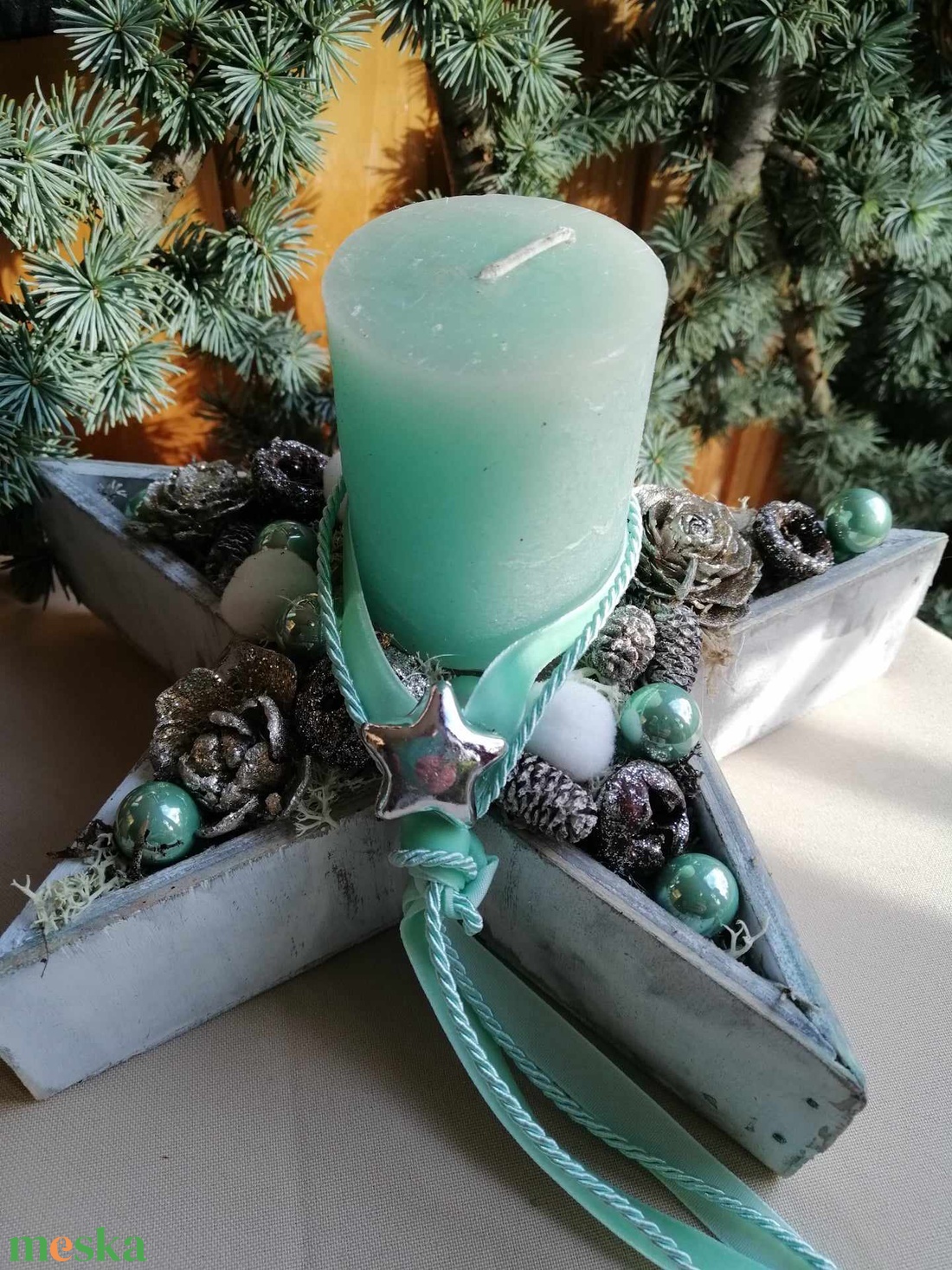 Csillag alakú karácsonyi asztaldísz - karácsony - adventi díszek - adventi asztaldísz - Meska.hu