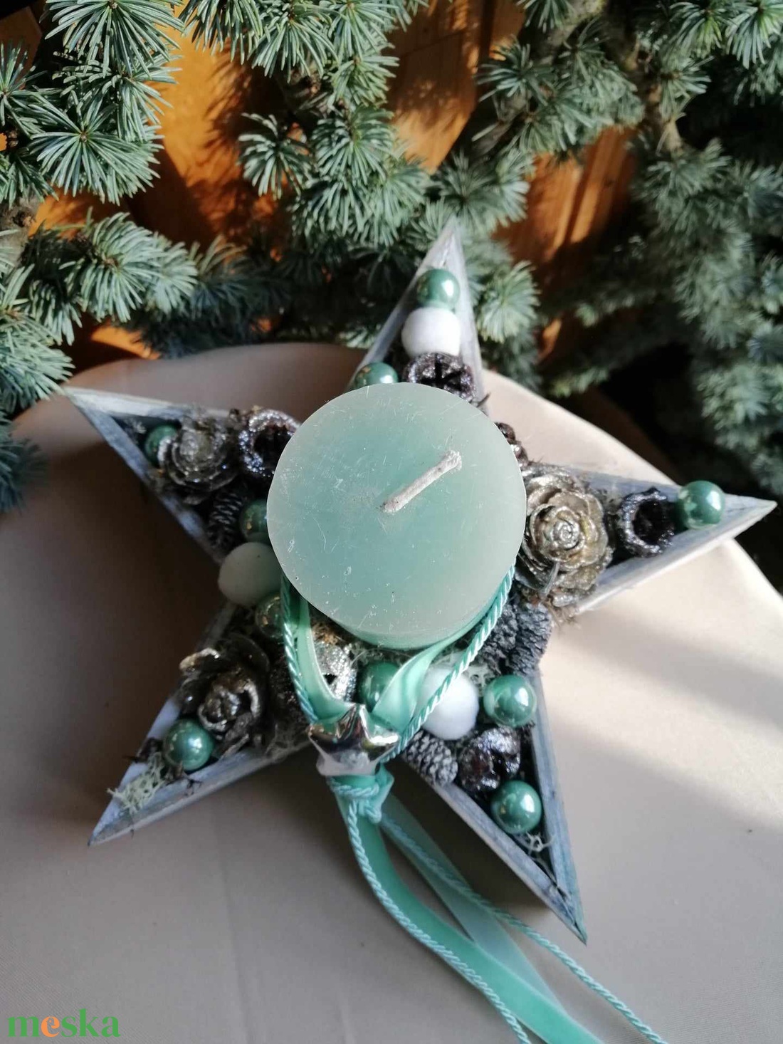 Csillag alakú karácsonyi asztaldísz - karácsony - adventi díszek - adventi asztaldísz - Meska.hu