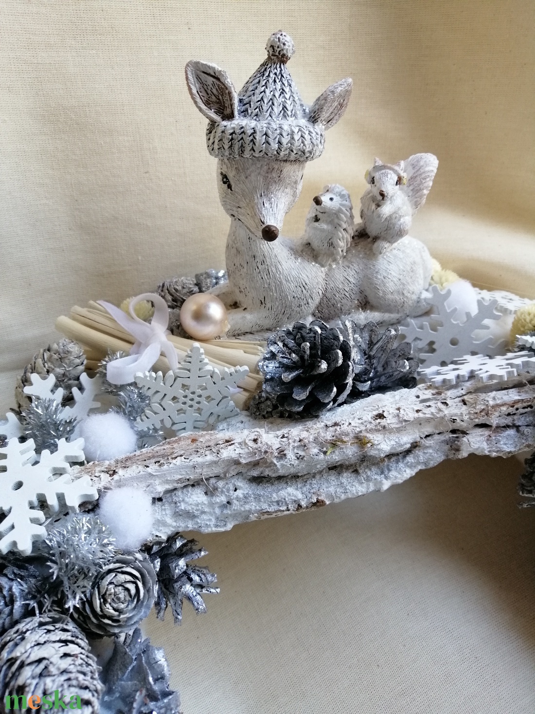 Adventi koszorú erdei állatokkal - karácsony - adventi díszek - adventi asztaldísz - Meska.hu Adventi koszorú erdei állatokkal - karácsony - adventi díszek - adventi asztaldísz - Meska.hu