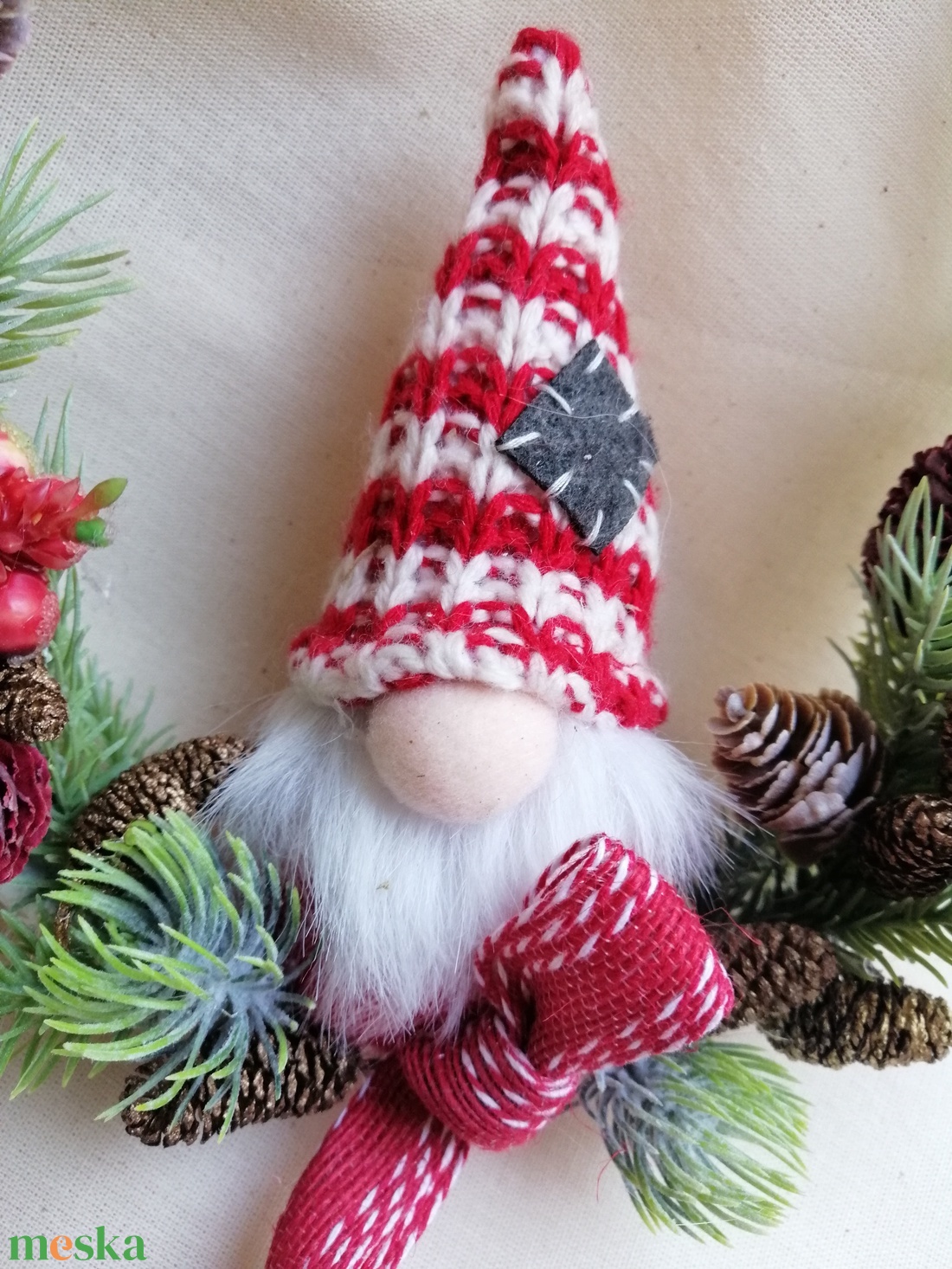 Téli kopogtató - karácsony - karácsonyi lakásdekoráció - karácsonyi ajtódíszek - Meska.hu