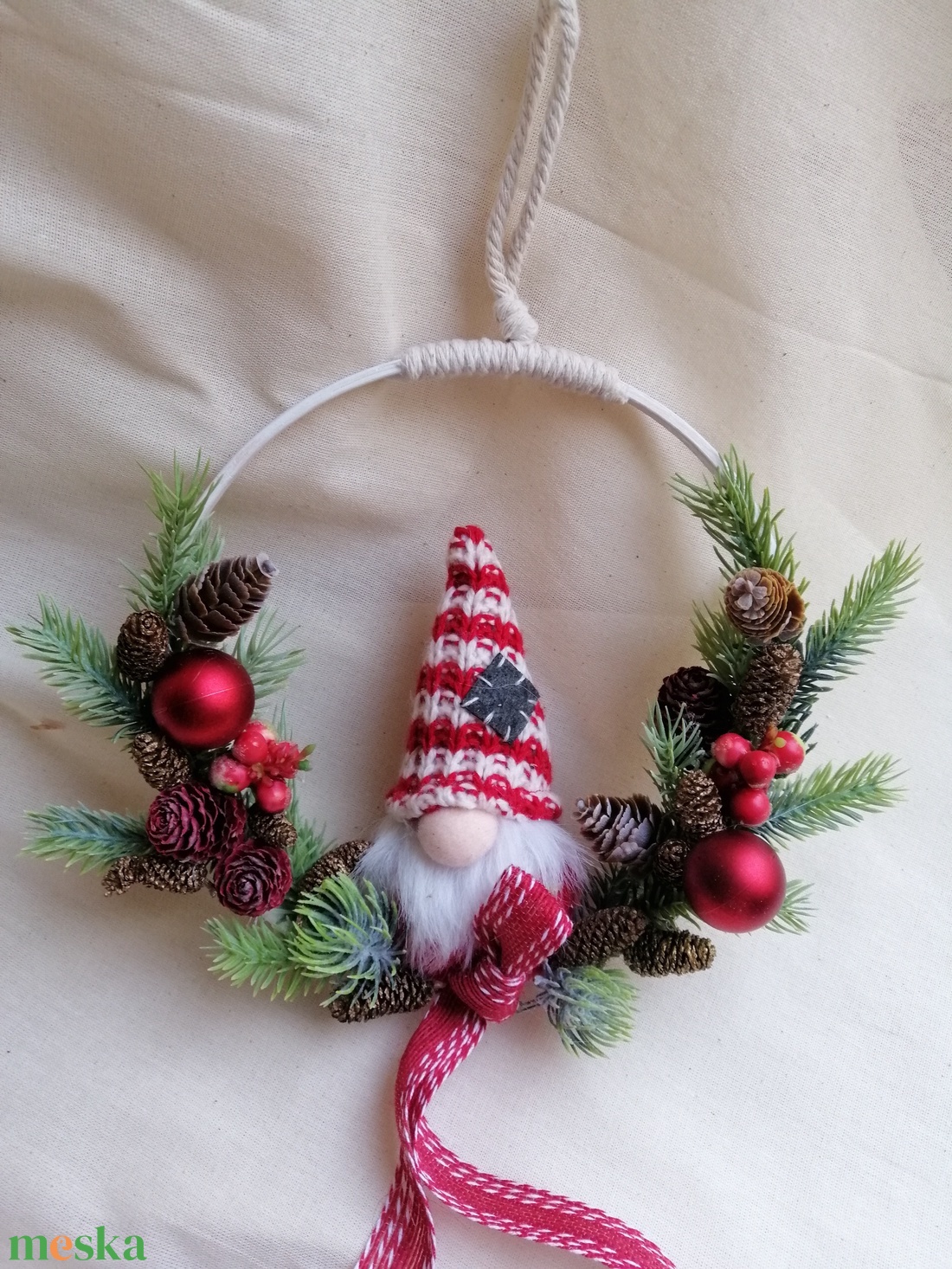 Téli kopogtató - karácsony - karácsonyi lakásdekoráció - karácsonyi ajtódíszek - Meska.hu