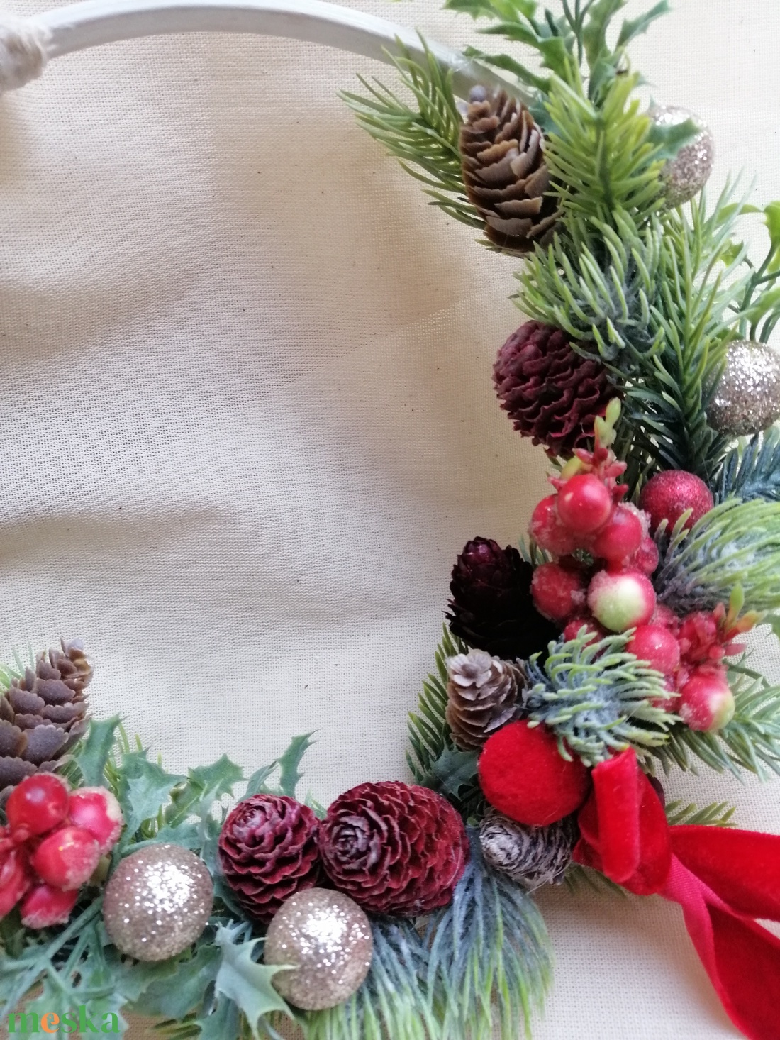 Téli kopogtató - karácsony - karácsonyi lakásdekoráció - karácsonyi ajtódíszek - Meska.hu