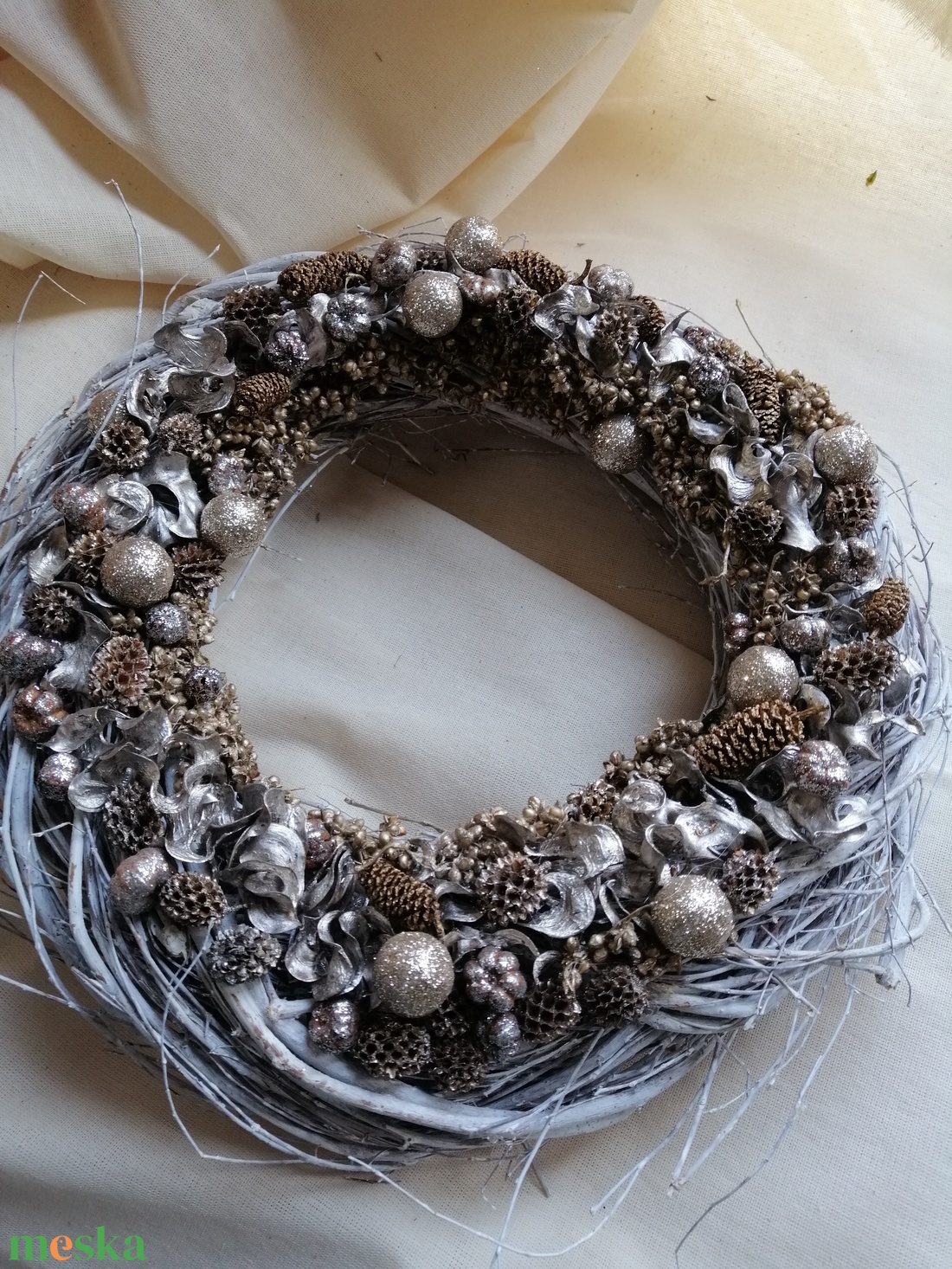 Téli kopogtató - karácsony - karácsonyi lakásdekoráció - karácsonyi ajtódíszek - Meska.hu