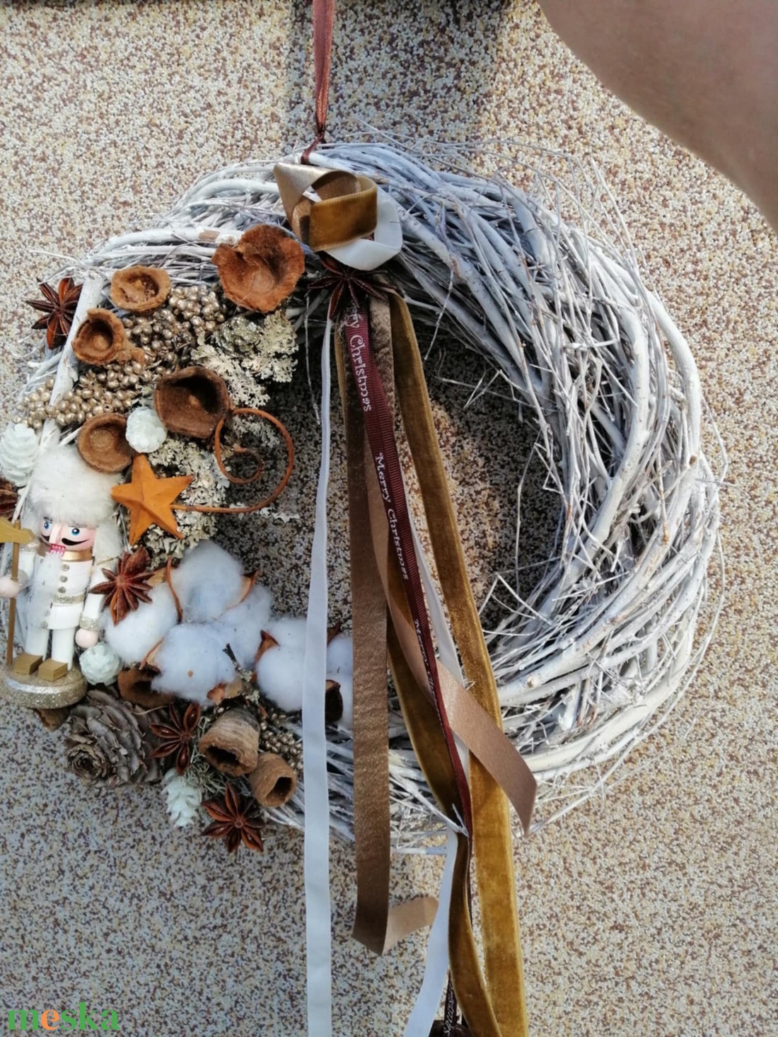 Téli kopogtató - karácsony - karácsonyi lakásdekoráció - karácsonyi ajtódíszek - Meska.hu