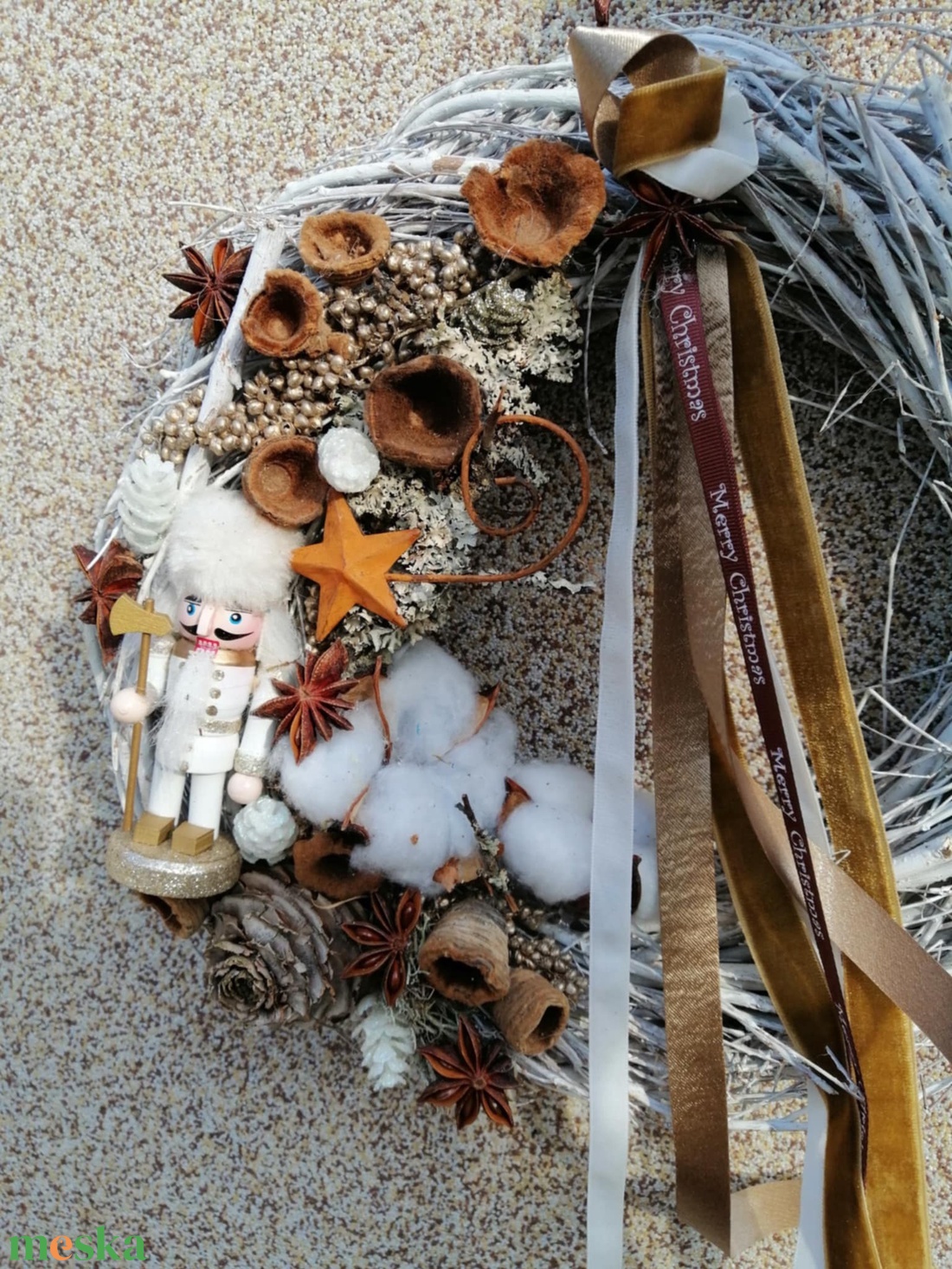 Téli kopogtató - karácsony - karácsonyi lakásdekoráció - karácsonyi ajtódíszek - Meska.hu