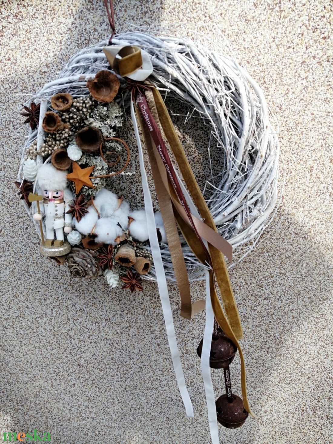 Téli kopogtató - karácsony - karácsonyi lakásdekoráció - karácsonyi ajtódíszek - Meska.hu