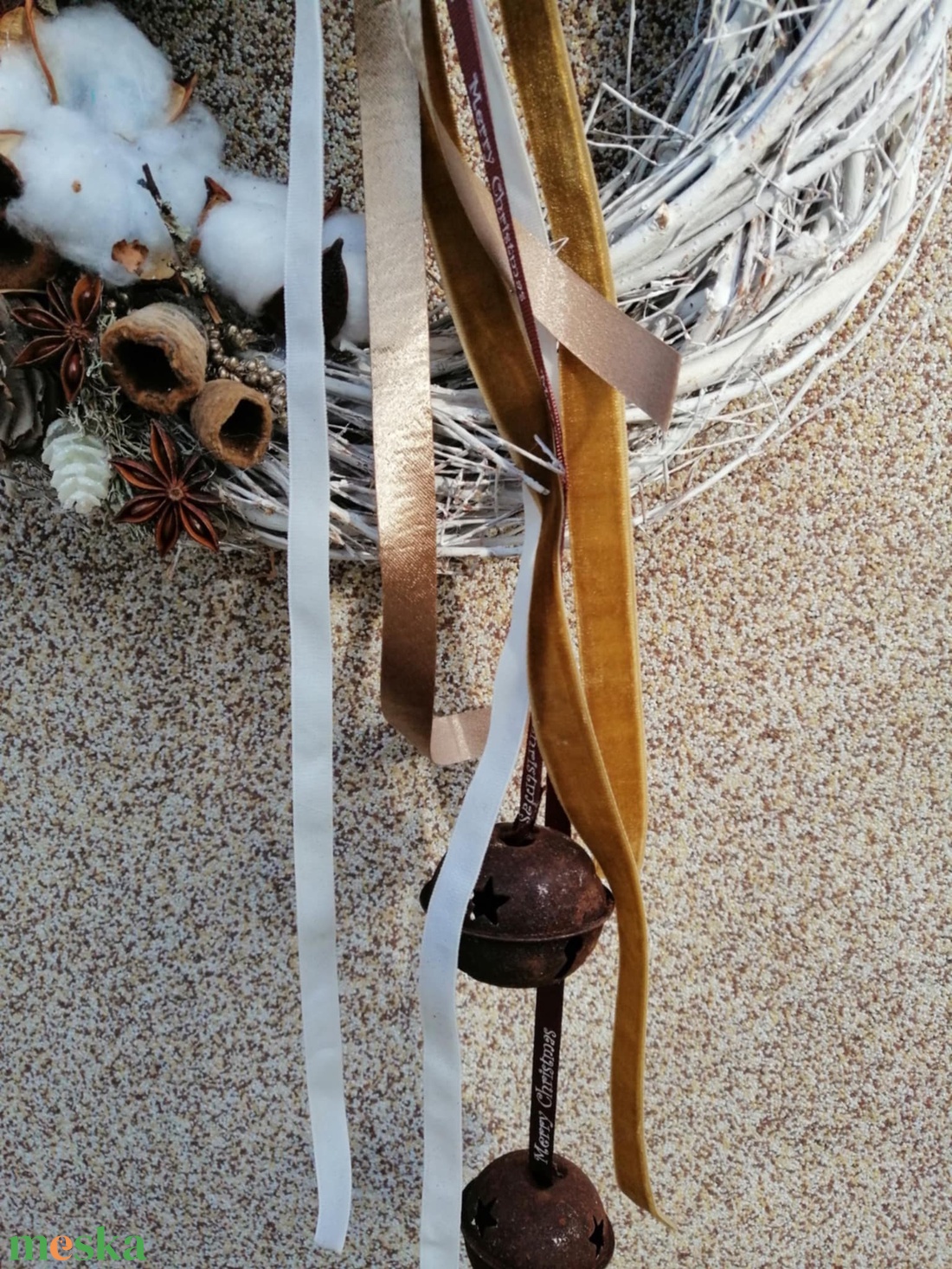 Téli kopogtató - karácsony - karácsonyi lakásdekoráció - karácsonyi ajtódíszek - Meska.hu