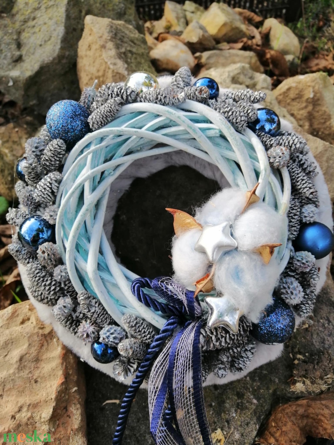 Téli kopogtató - karácsony - karácsonyi lakásdekoráció - karácsonyi ajtódíszek - Meska.hu