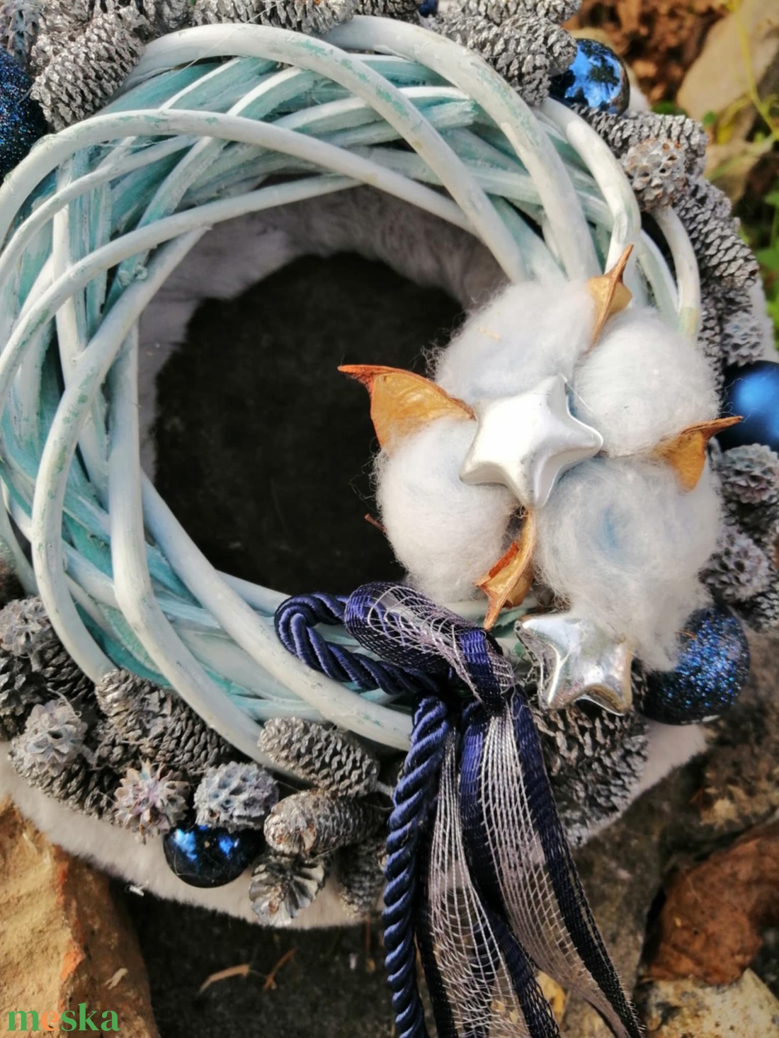 Téli kopogtató - karácsony - karácsonyi lakásdekoráció - karácsonyi ajtódíszek - Meska.hu