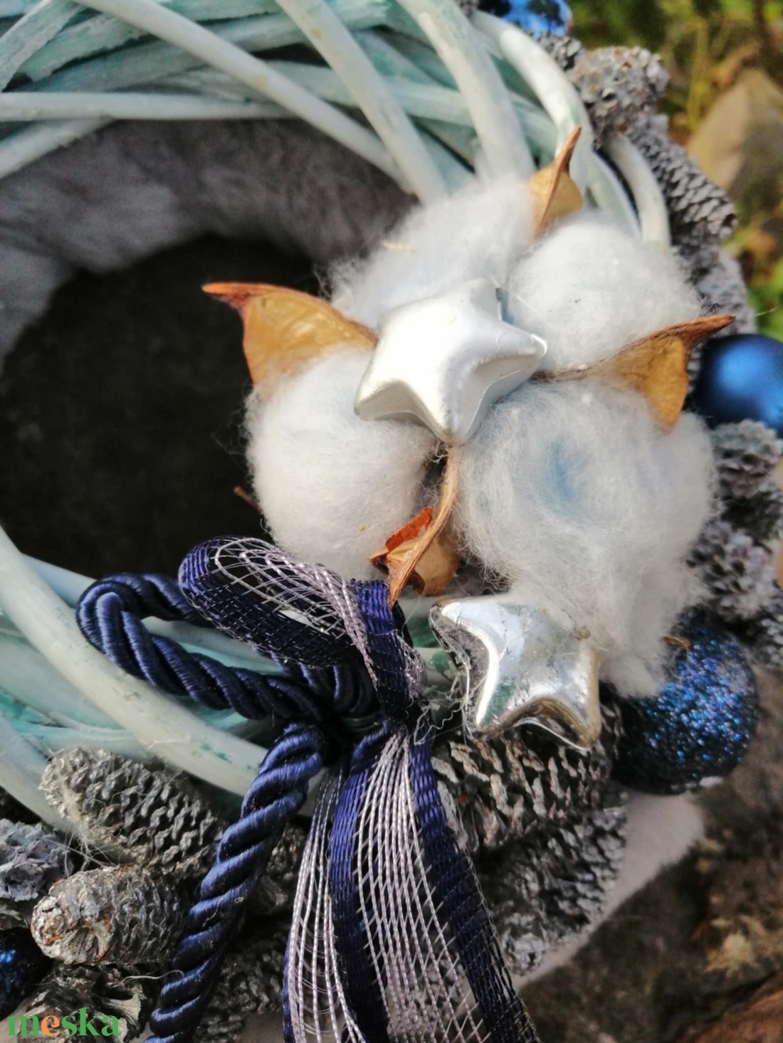 Téli kopogtató - karácsony - karácsonyi lakásdekoráció - karácsonyi ajtódíszek - Meska.hu