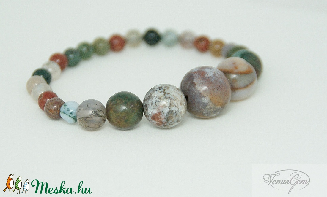 Indiai achát karkötő / Indian agate bracelet  -  - Meska.hu