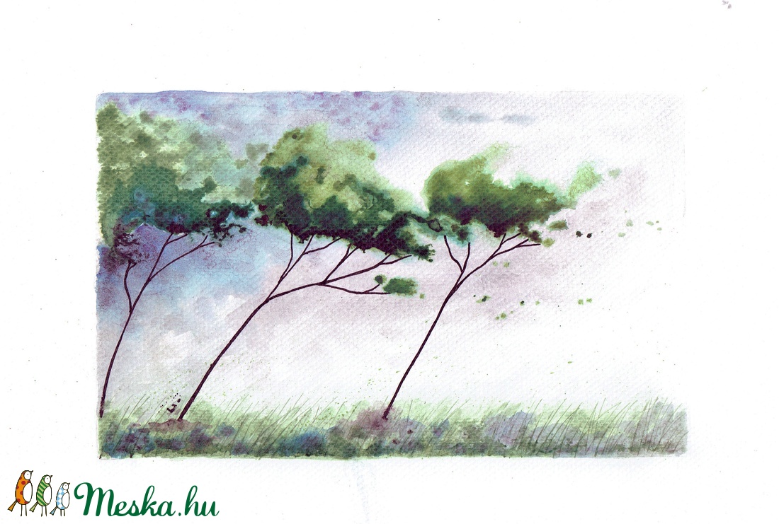 Vihar akvarell print -  - Meska.hu