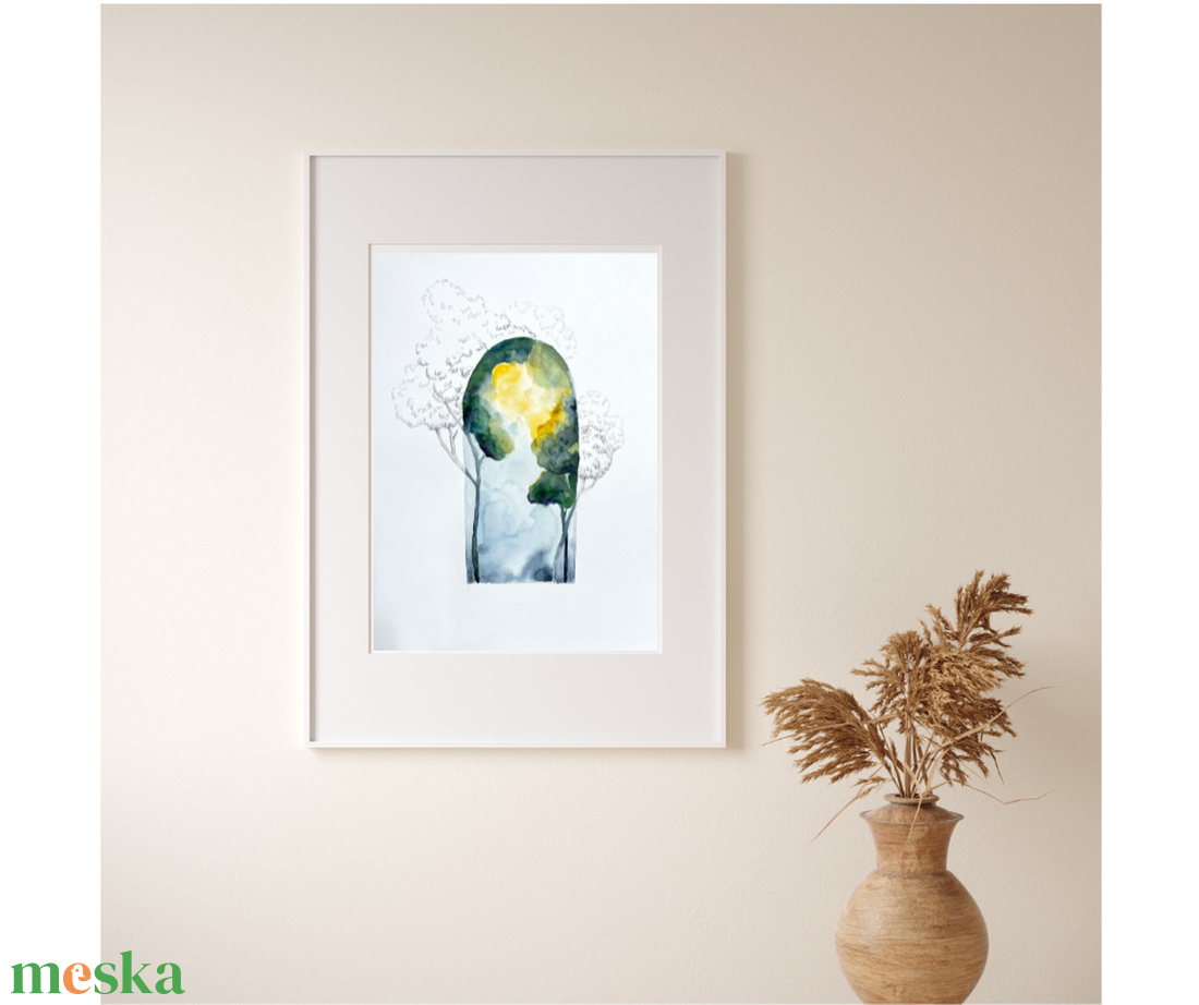 Lomb-templom IV. akvarell festmény - művészet - festmény - akvarell - Meska.hu