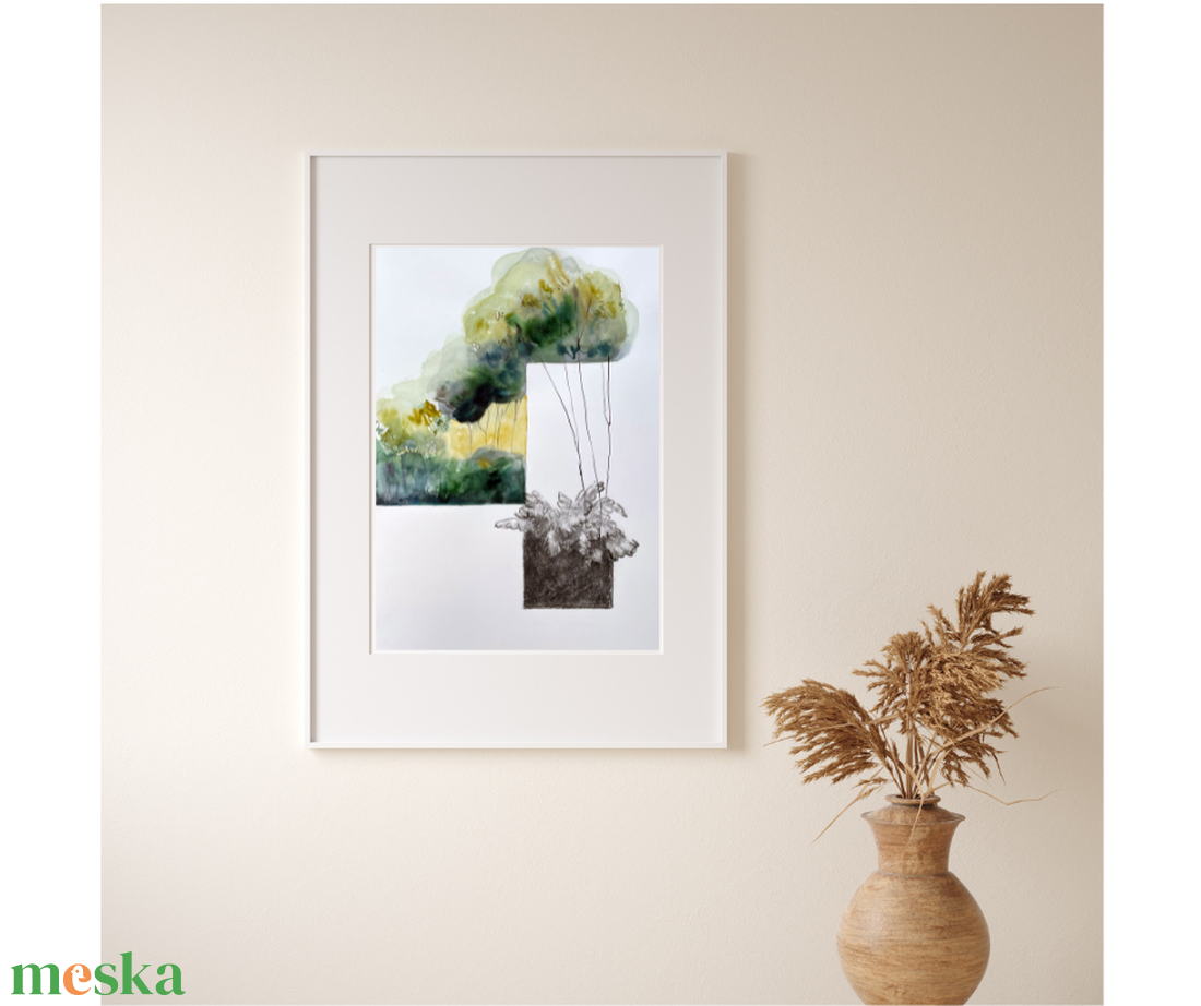 Lomb-templom II. akvarell festmény - művészet - festmény - akvarell - Meska.hu