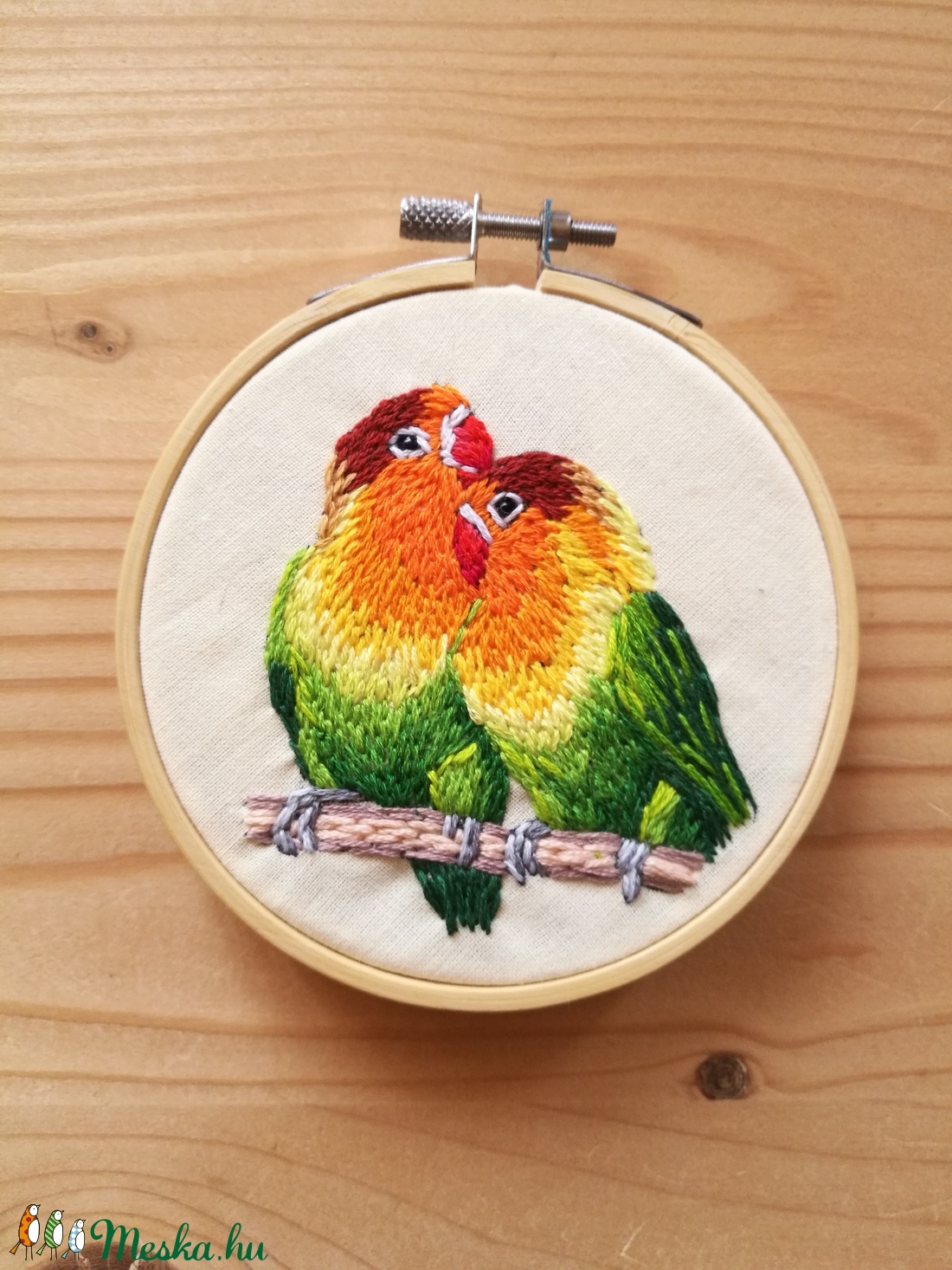 Rózsásfejű törpepapagáj pár - otthon & életmód - Meska.hu