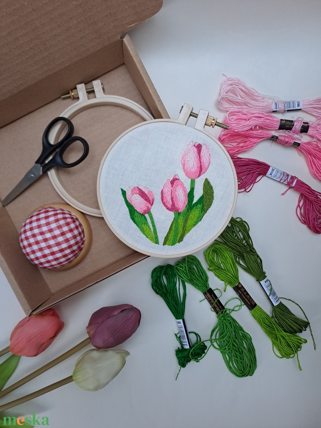 DIY - tulipán tűfestés  - diy (csináld magad) - egységcsomag - Meska.hu