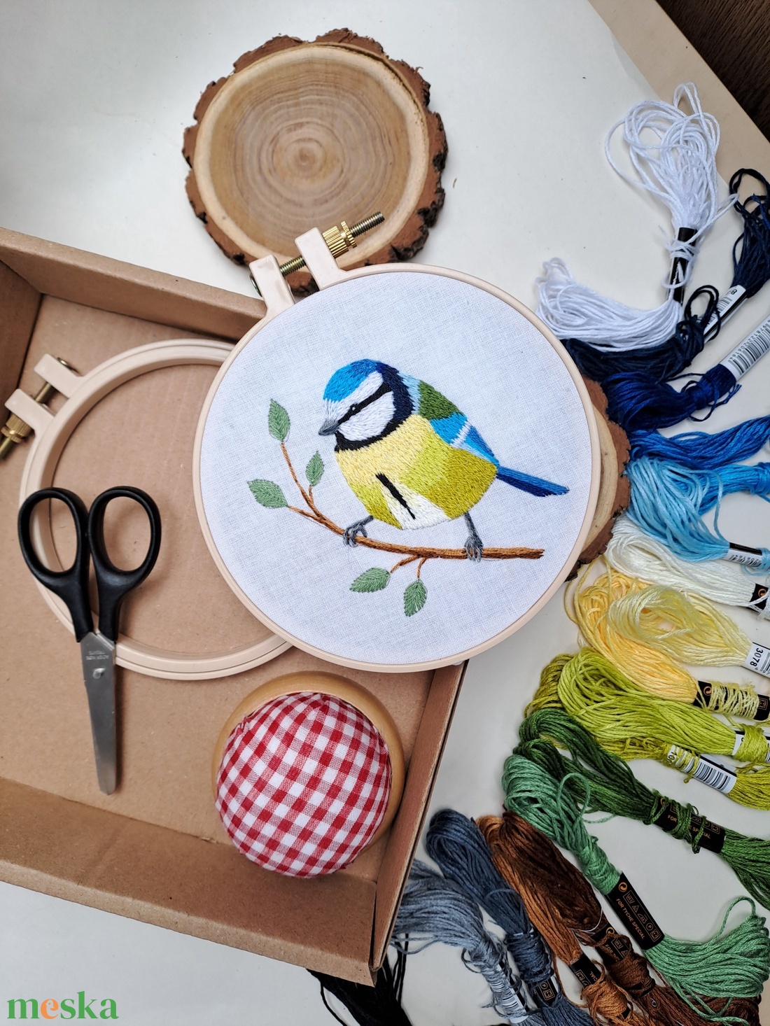 DIY - kékcinege tűfestés  - diy (csináld magad) - egységcsomag - Meska.hu