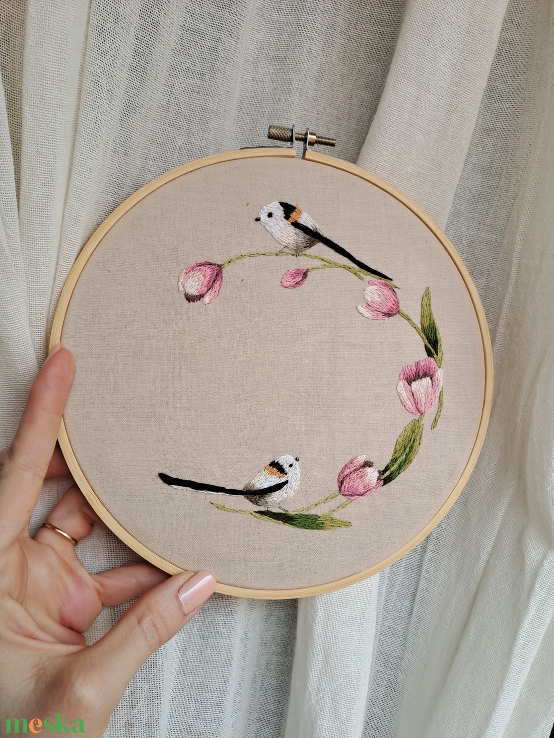 Kézi hímzés, választható szöveggel - esküvő - emlék & ajándék - szülőköszöntő ajándék - Meska.hu