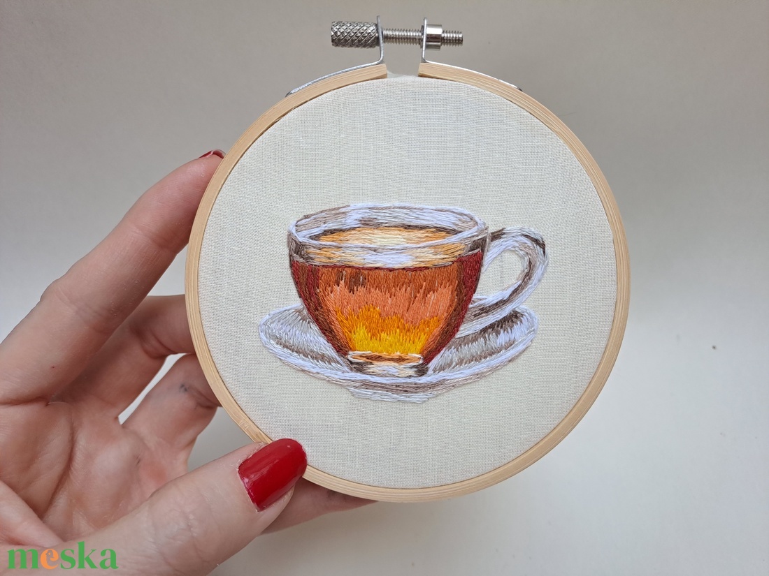 Egy csésze tea - művészet - textilkép - egyéb - Meska.hu Egy csésze tea - művészet - textilkép - egyéb - Meska.hu