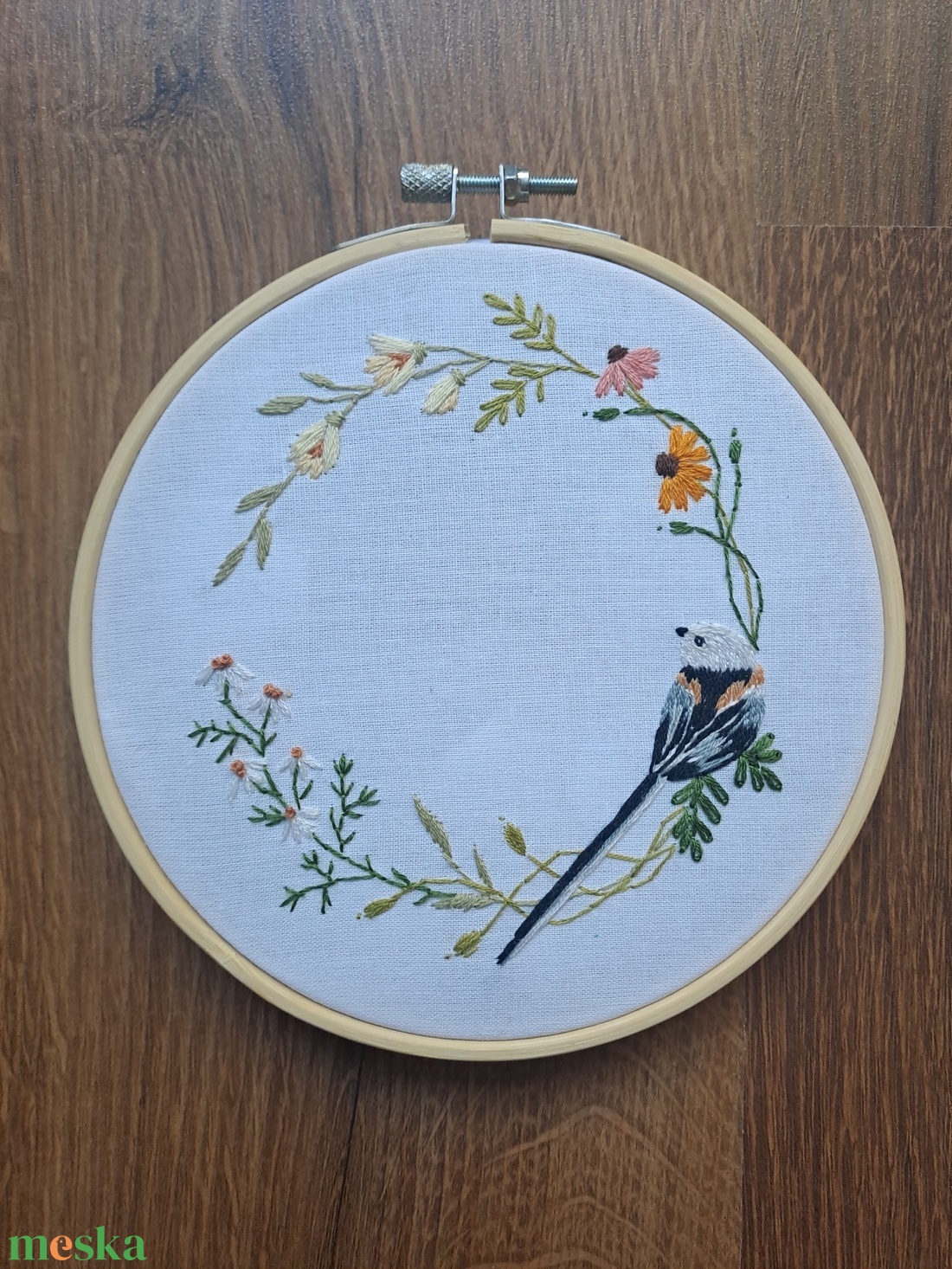 Őszapó virágkoszorúban - hímzett kép - esküvő - emlék & ajándék - szülőköszöntő ajándék - Meska.hu Őszapó virágkoszorúban - hímzett kép - esküvő - emlék & ajándék - szülőköszöntő ajándék - Meska.hu