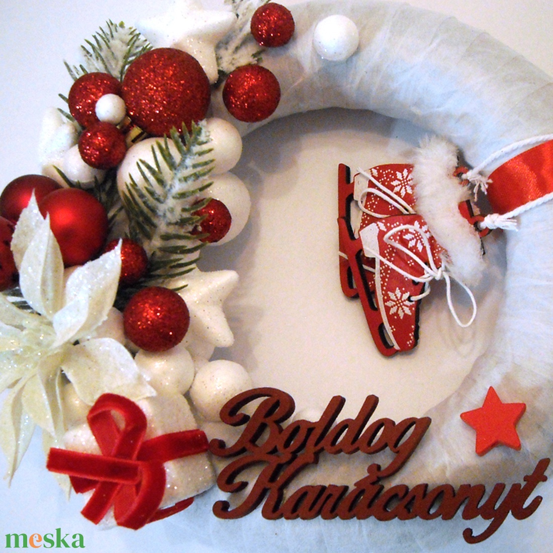 Karácsonyi kopogtató 25 - karácsony - karácsonyi lakásdekoráció - karácsonyi ajtódíszek - Meska.hu